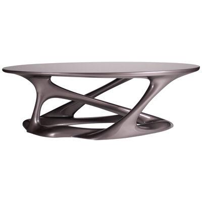 Amorph Tetra coffee table in metallic gray lacquer finish 