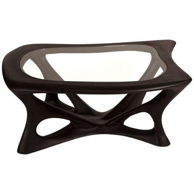Ariella Coffee Table with Glass Top Ebony stain on Ash wood