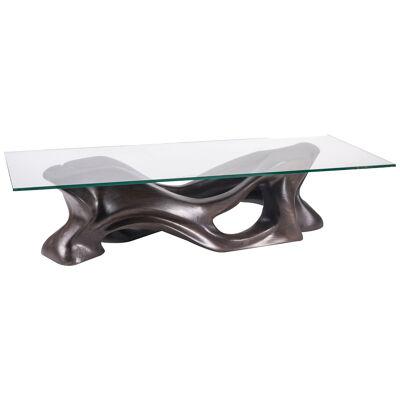 Amorph Crux Coffee Table, Ebony stain on Ash wood with rectangular glass