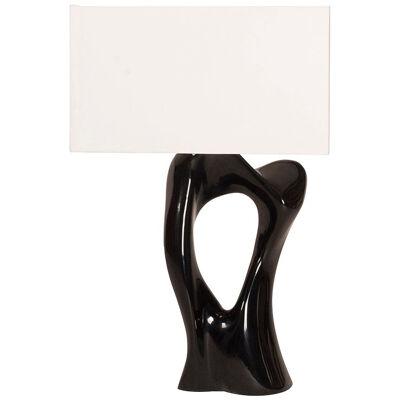 Amorph Vesta Table Lamp, Black Glossy Lacquer with Ivory Silk Shade