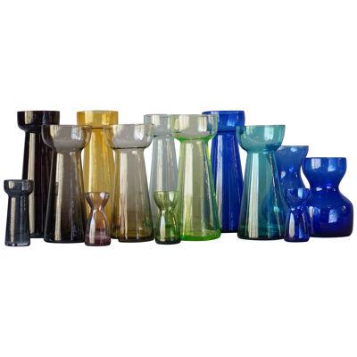 Fourteen Dutch 1960s Leerdam for Rimac Hyacinth Flower Crocus Bulb Glass Vases