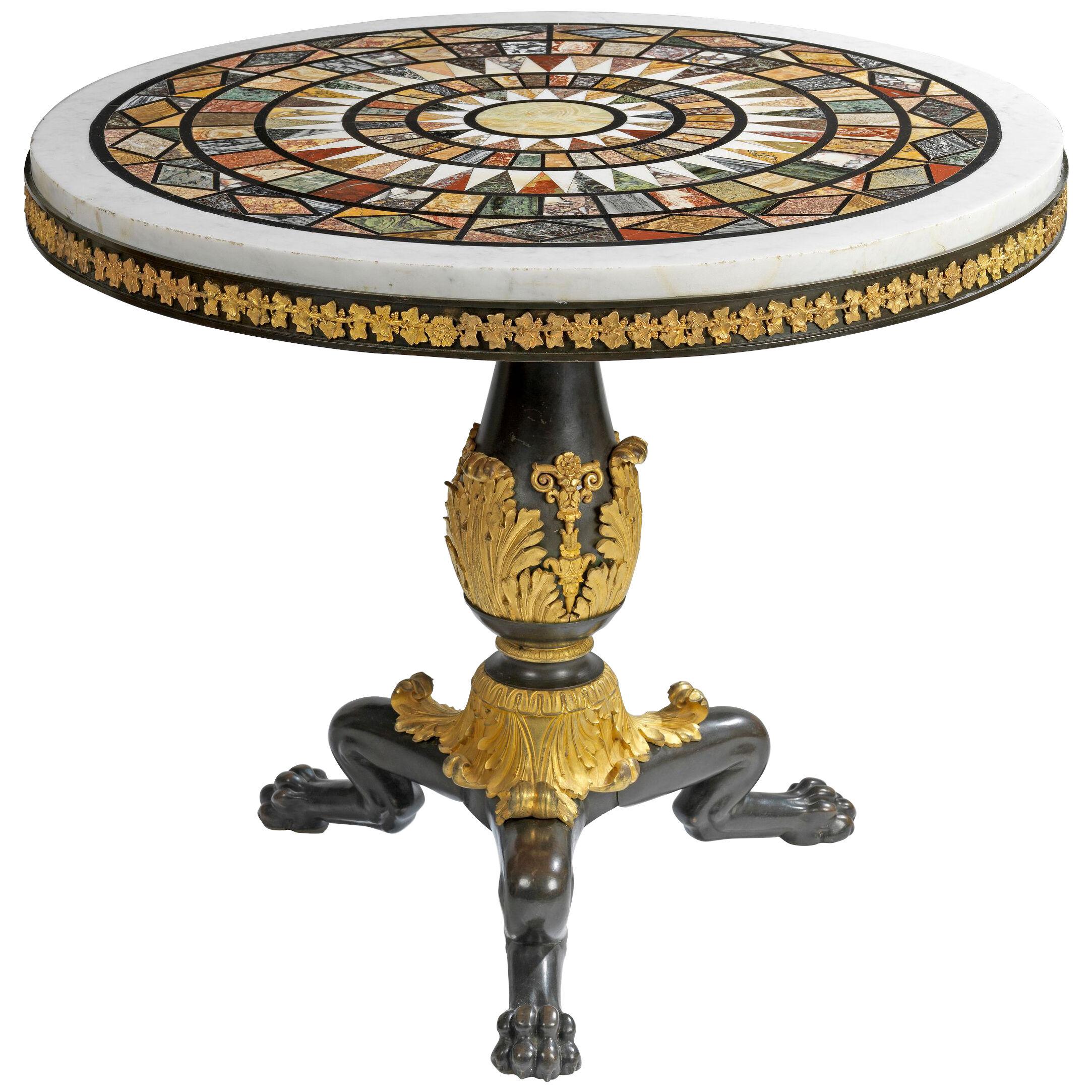 A Fine Restoration Gilt-Bronze and Patinated Bronze Circular Centre Table 