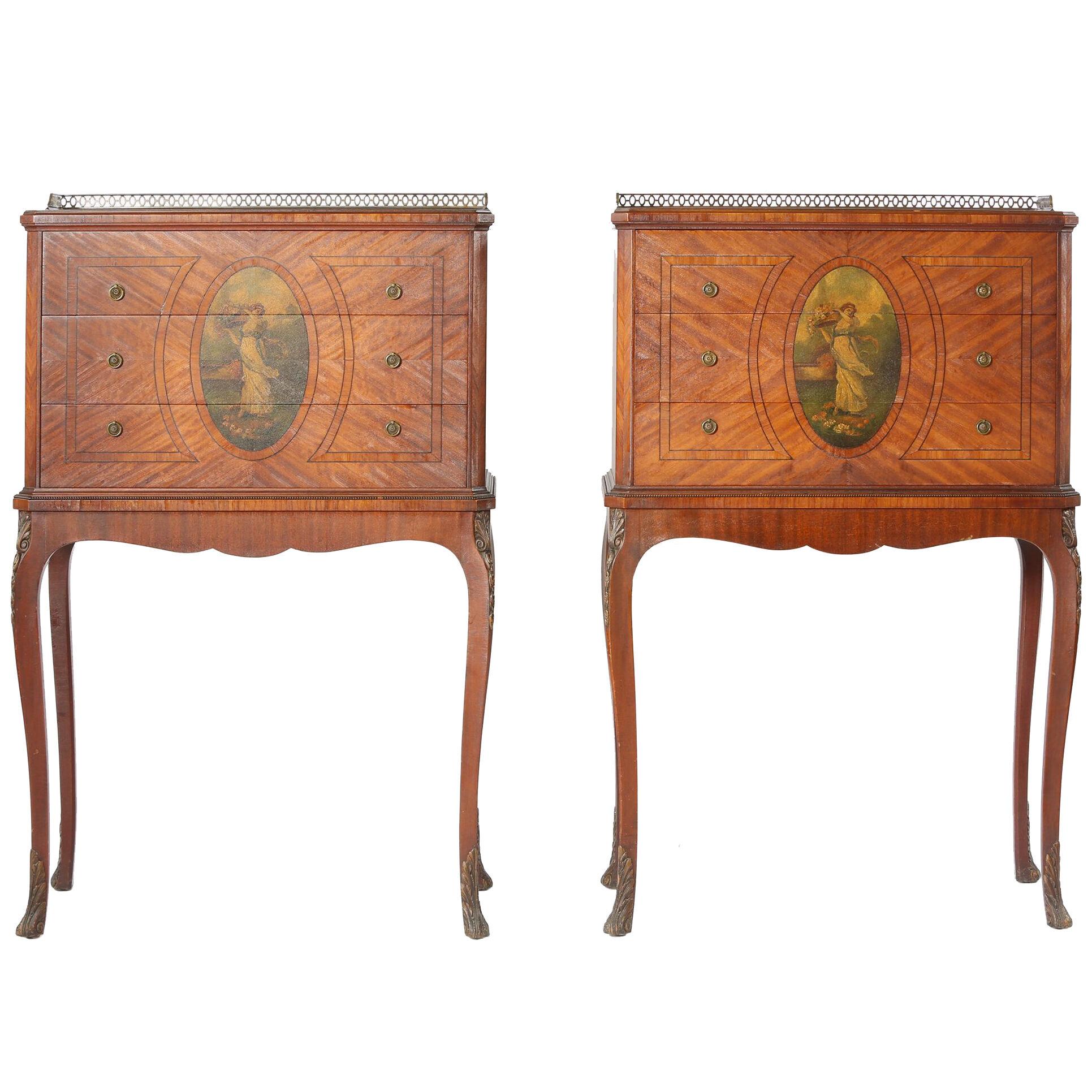 Pair of 19th Century Adams Style Satinwood Tables or Chests
