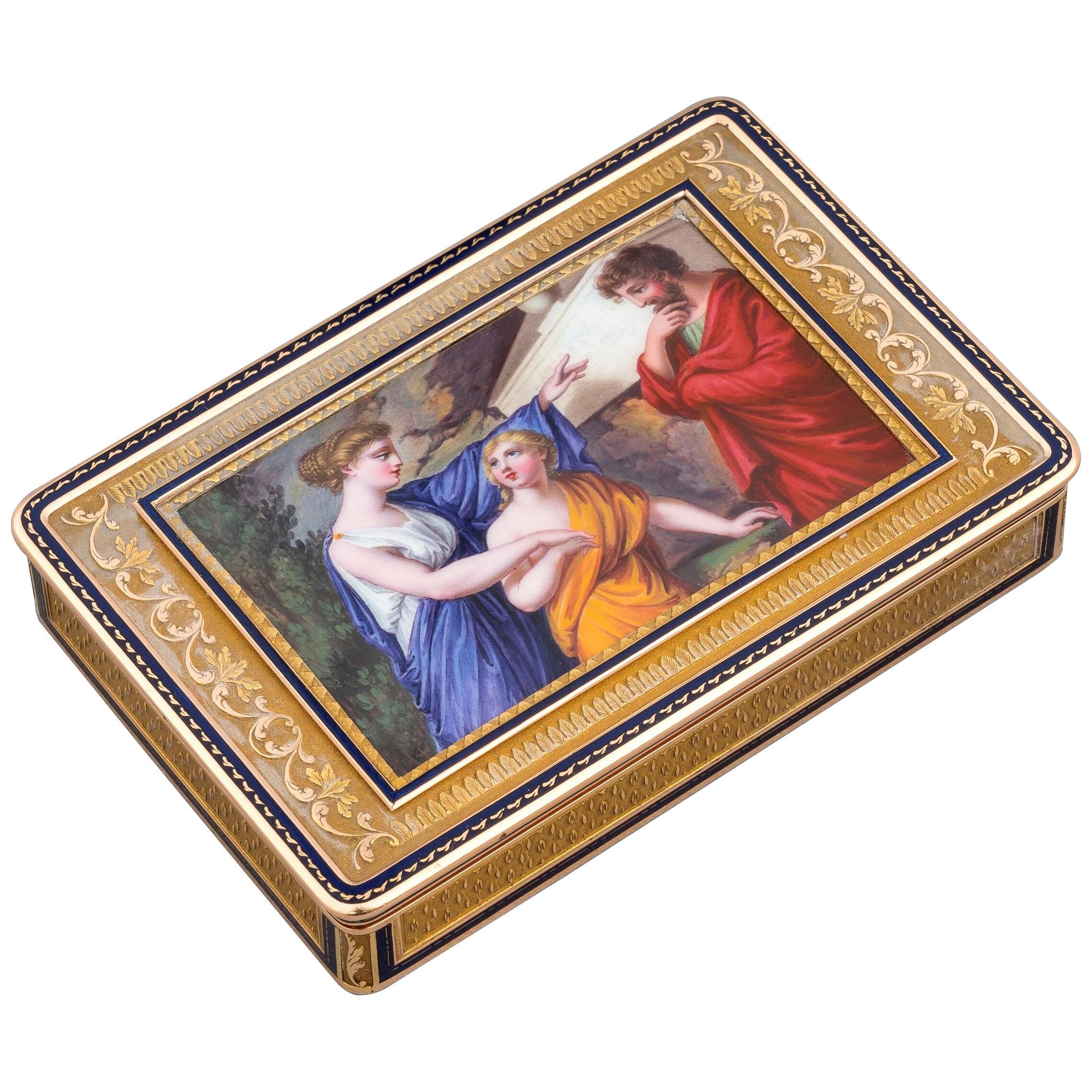 A German 19th Century Gold and Enamel Box