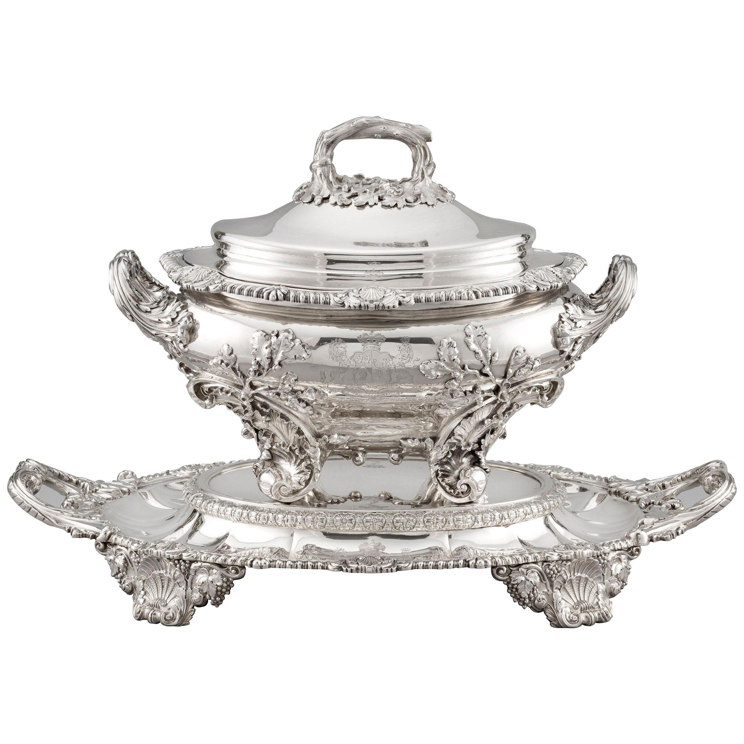A Regency Two-Handled Soup Tureen on Stand