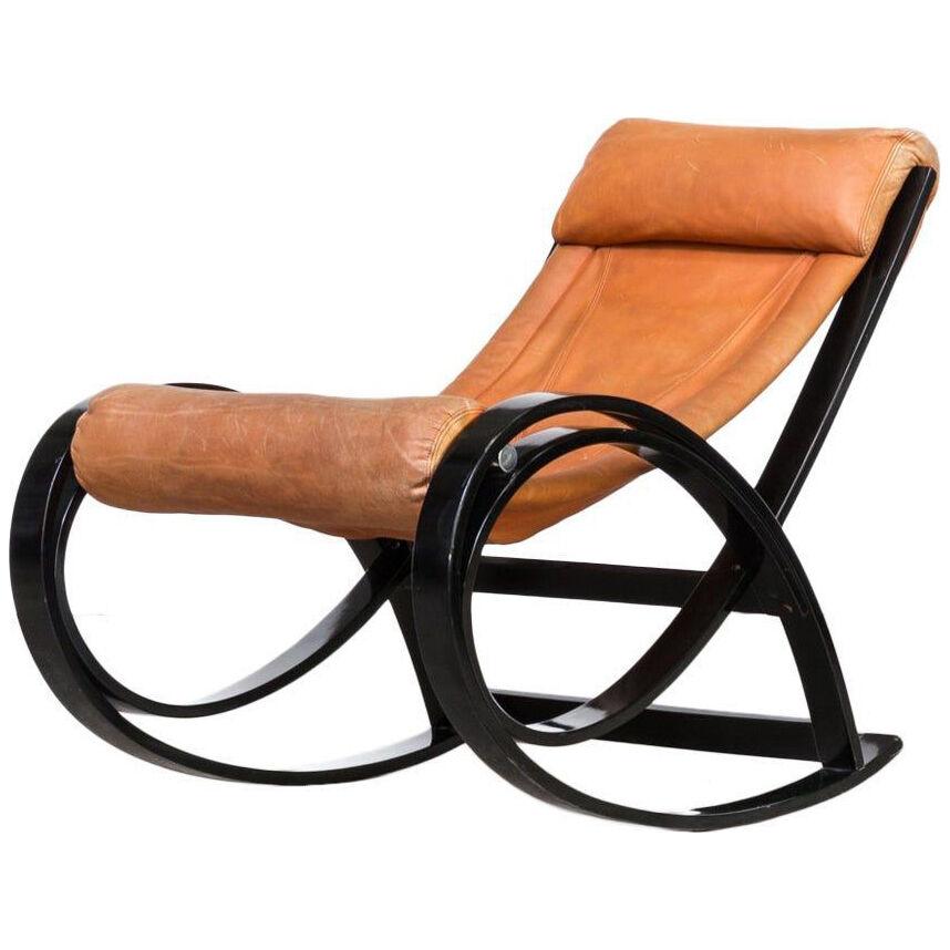 1960s Gae Aulenti ‘Sgarsul’ Rocking Chair for Poltronova