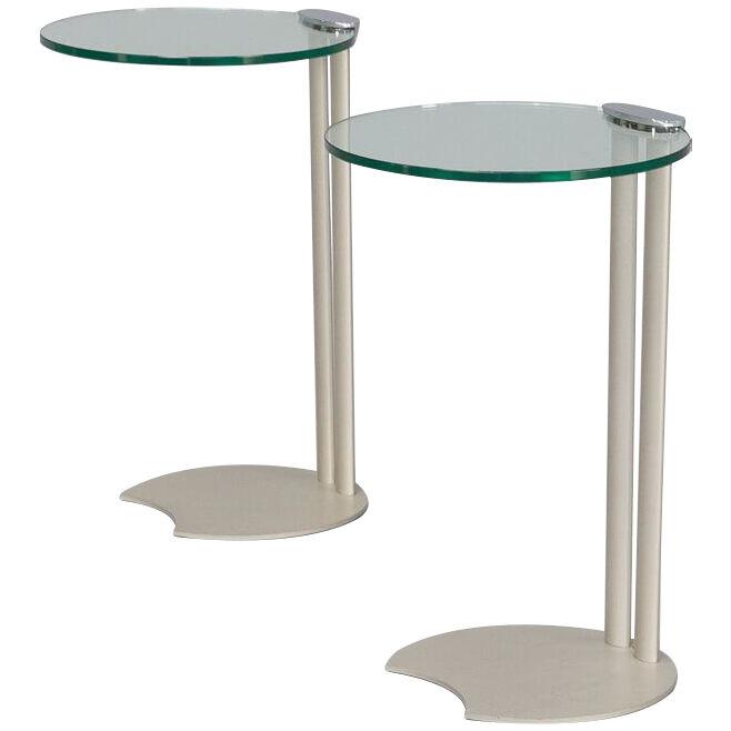Metal and glass side table by Horst Brüning set/2
