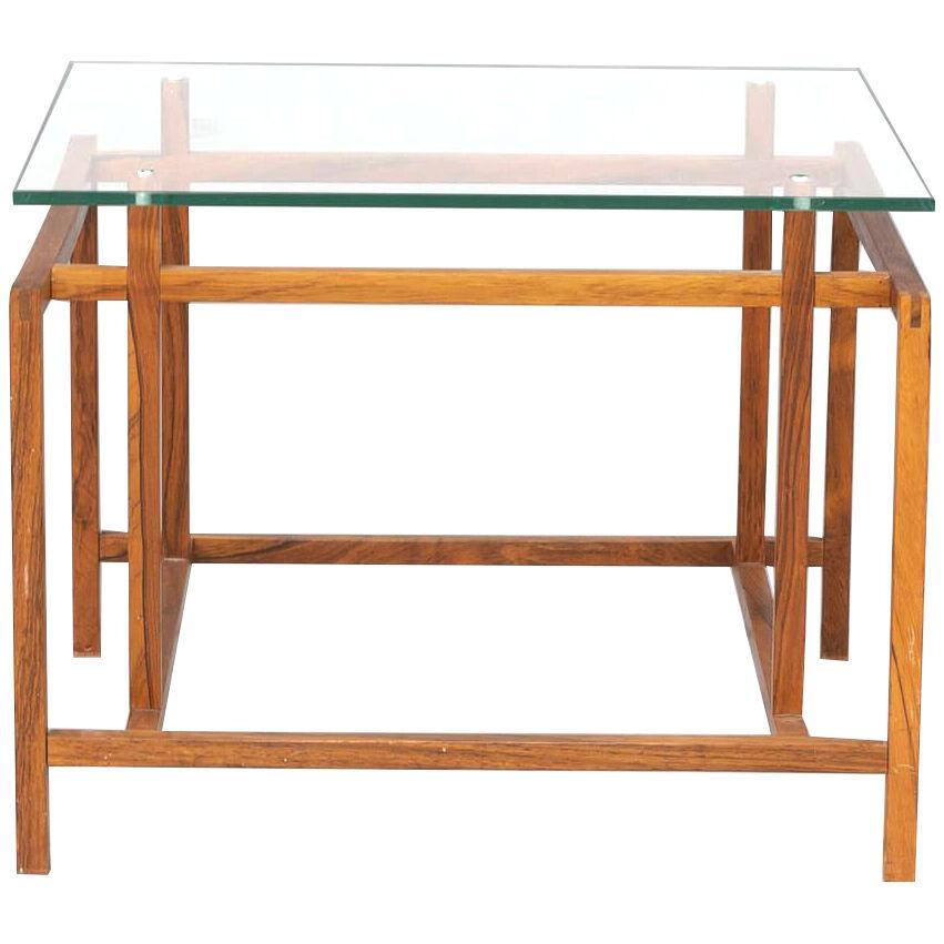 Henning Nørgaard mahogany and glass coffeetable for Komfort