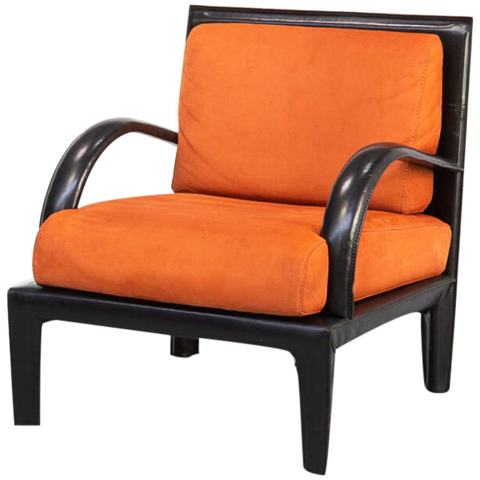 1980s Leather Lounge fauteuil for Roche Bobois