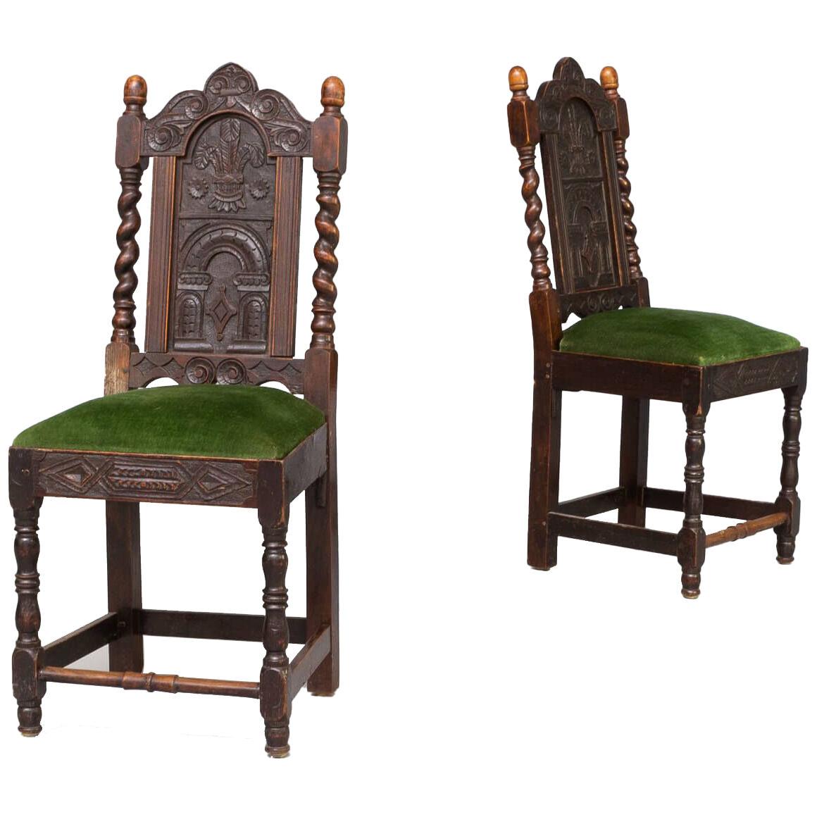 Antique dining chair set/2