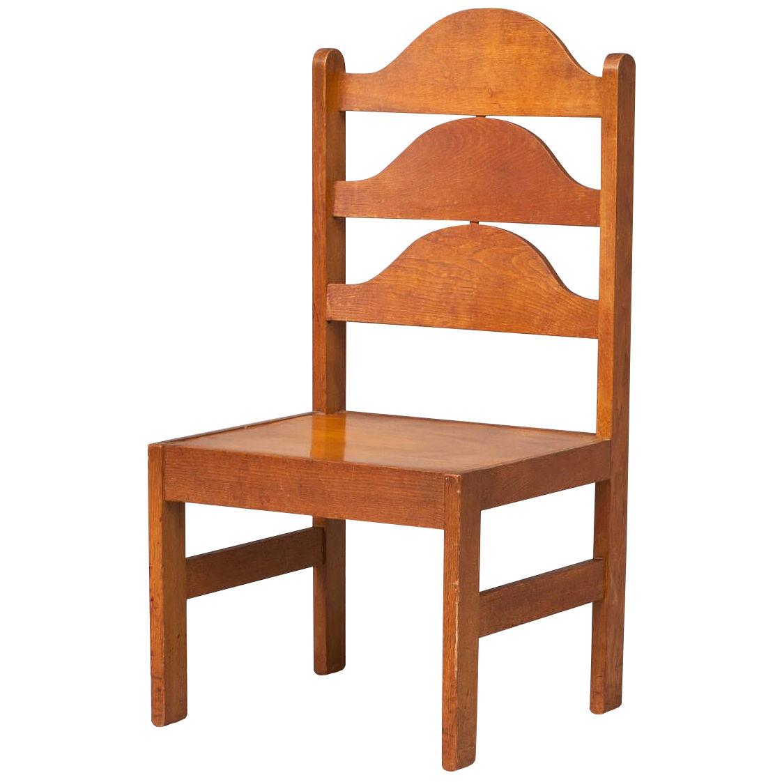 50s Art Deco side chair oak