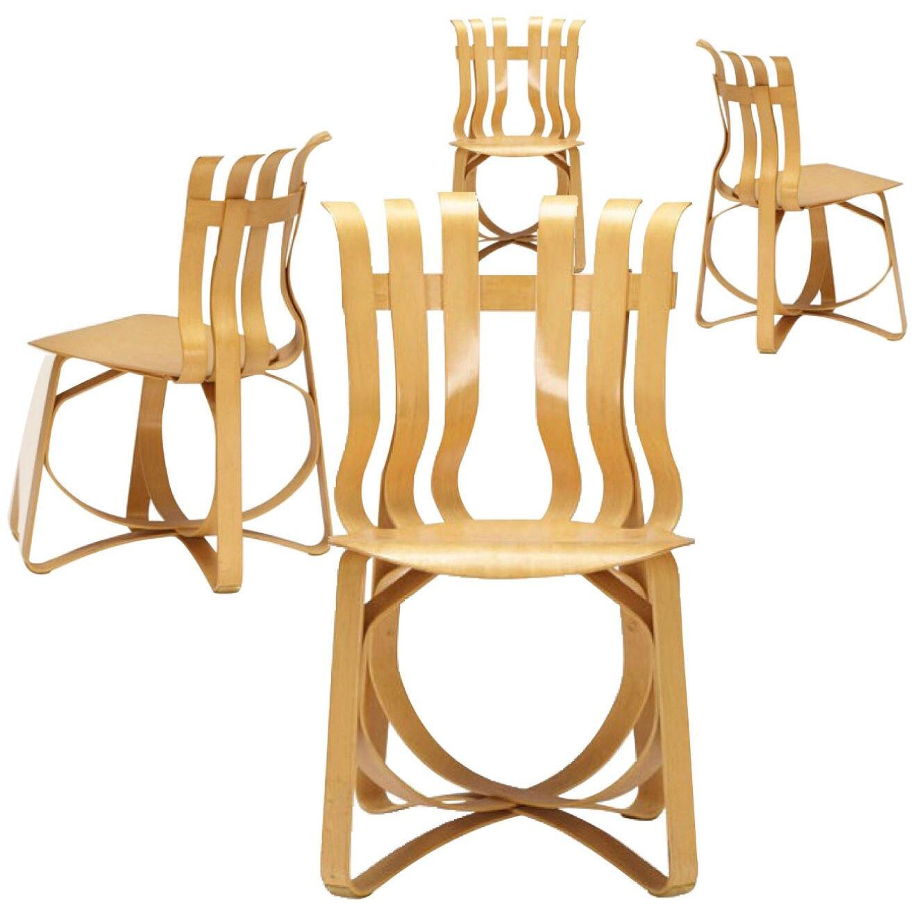 Frank Gehry for Knoll Hat Trick Chair, Set of 4, 1990