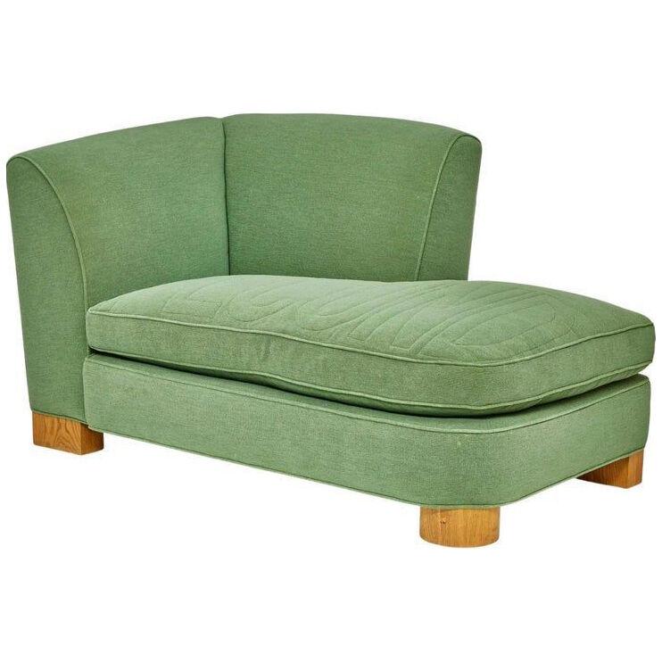 Roy McMakin Postmodern Chaise Longue, Green, Domestic Furniture Co, USA, 1988