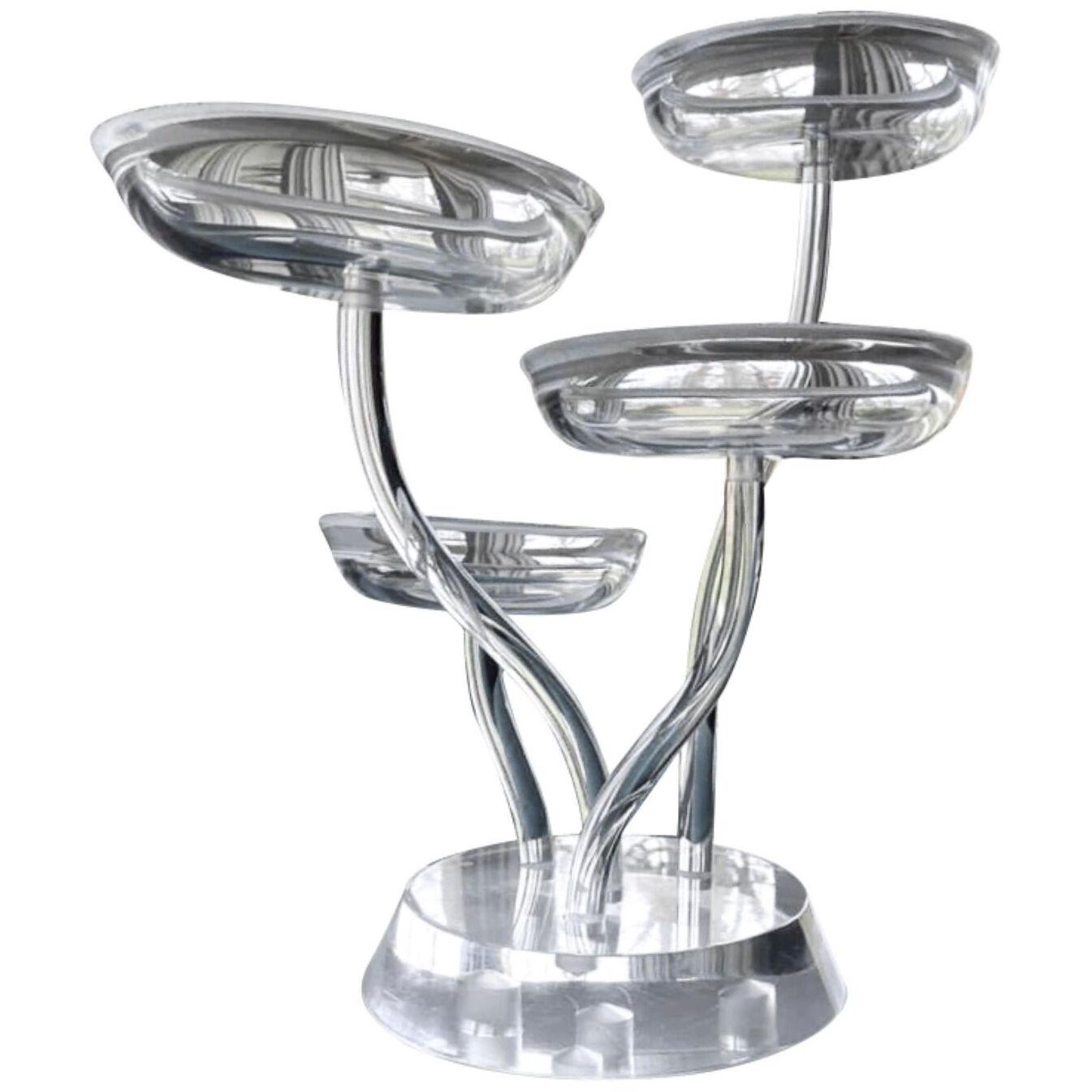 Space Age Mod Astrolite Lucite Epergne Sculpture Ritts Co, Modular Centerpiece