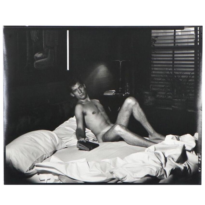 George Platt Lynes, Charles Roman on Artist’s Bed, Silver Gelatin Print, 1955