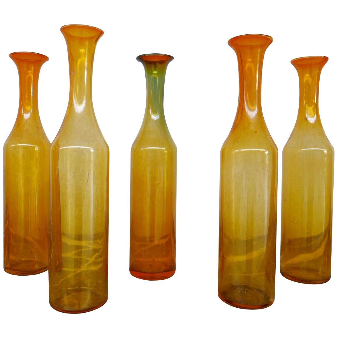 Set of Seventeen Old French Glass Decorative Bottles (17)