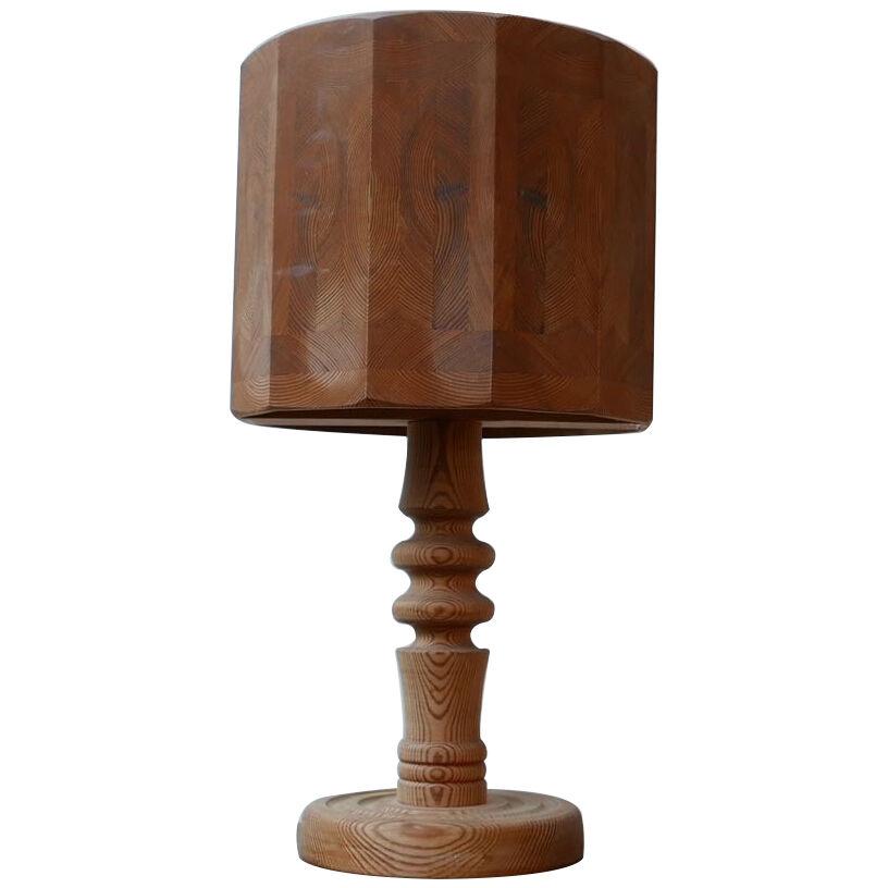 Pine Mid-Century Swedish Table Lamp