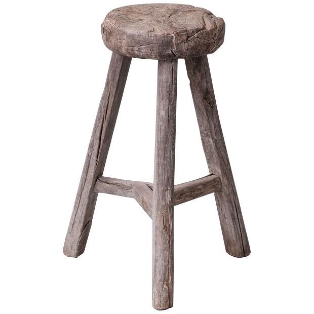 Antique French Tripod Stool or Side Table