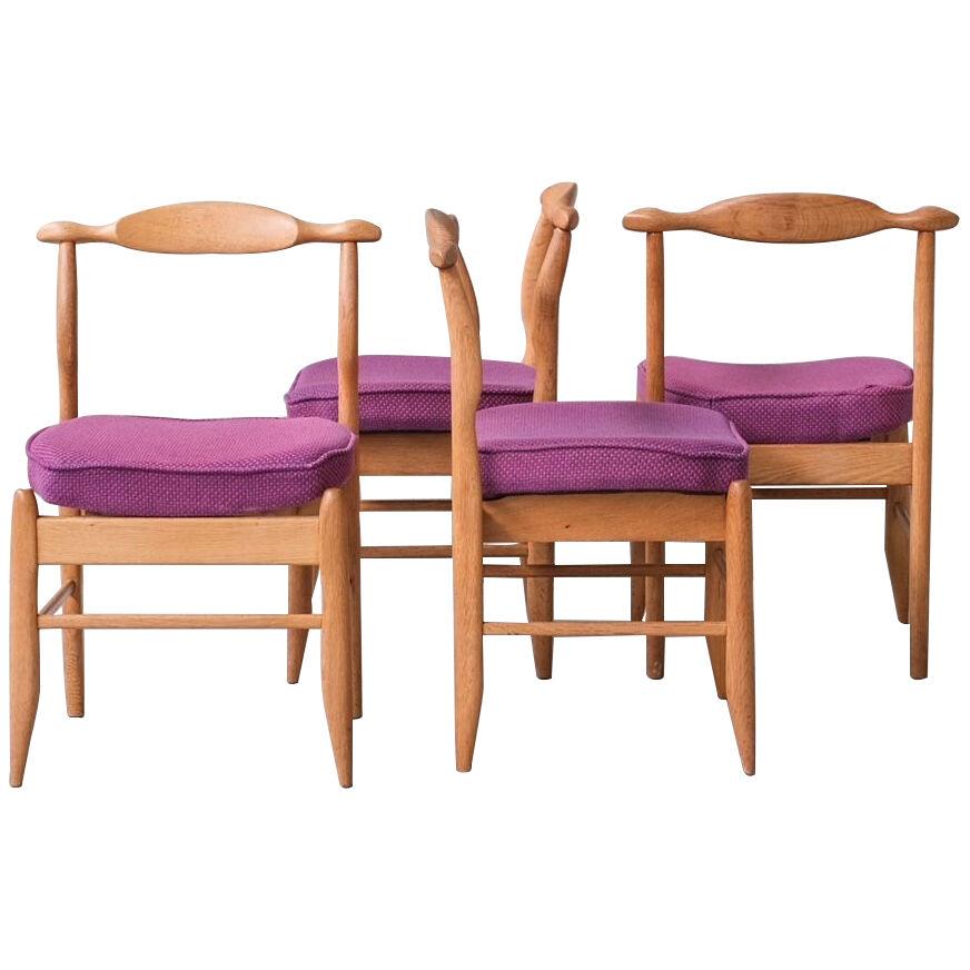 Guillerme et Chambron Oak 'Fumay' Mid-Century Dining Chairs