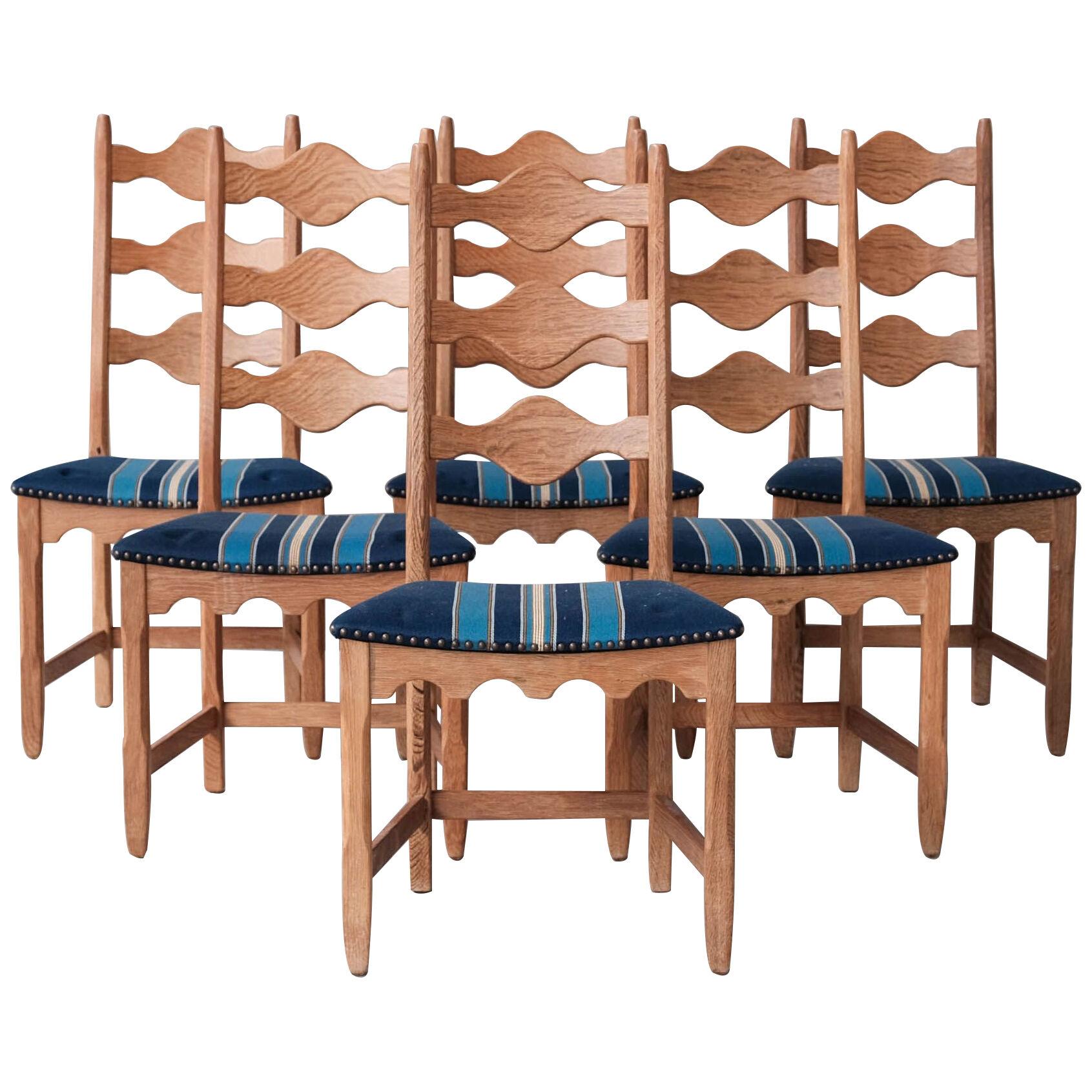 Set of Six Henning Kjaernulf Oak Mid-Century Danish Dining Chairs (No.2)