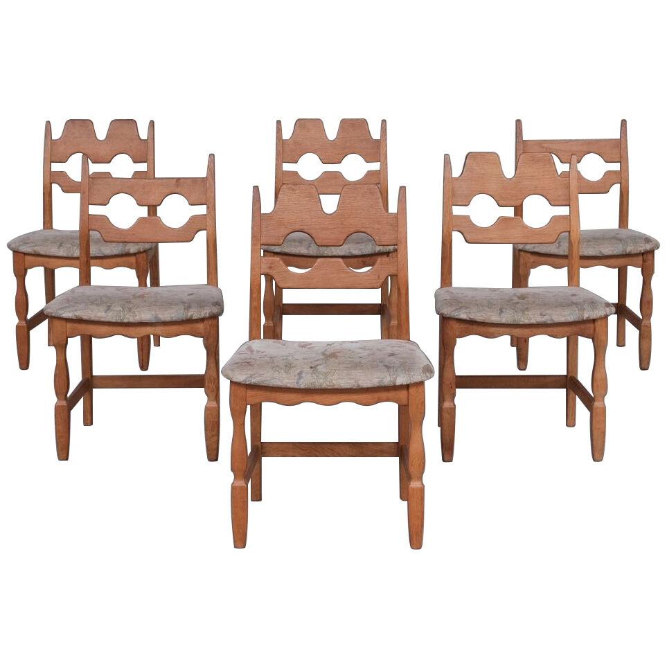 Henning Kjaernulf Oak Mid-Century Dining Chairs (6)