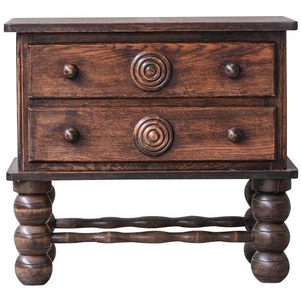 French Oak Low DresserDrawers by Charles Dudouyt