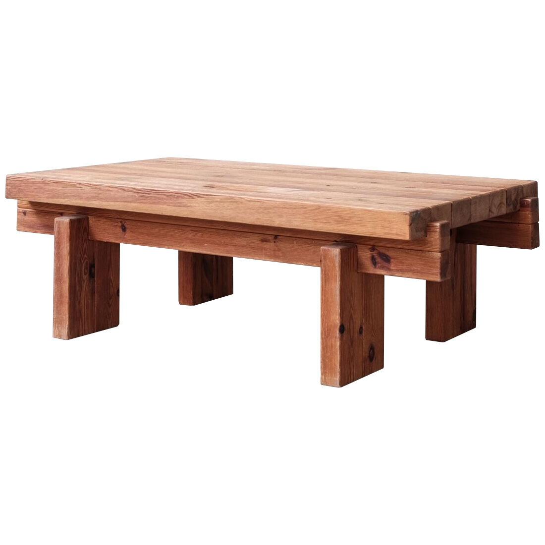 Solid Pine Danish Mid-Century XL Coffee Table
