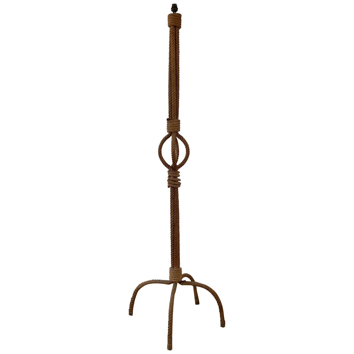 Audoux-Minet Rope Work Mid-Century French Floor Lamp