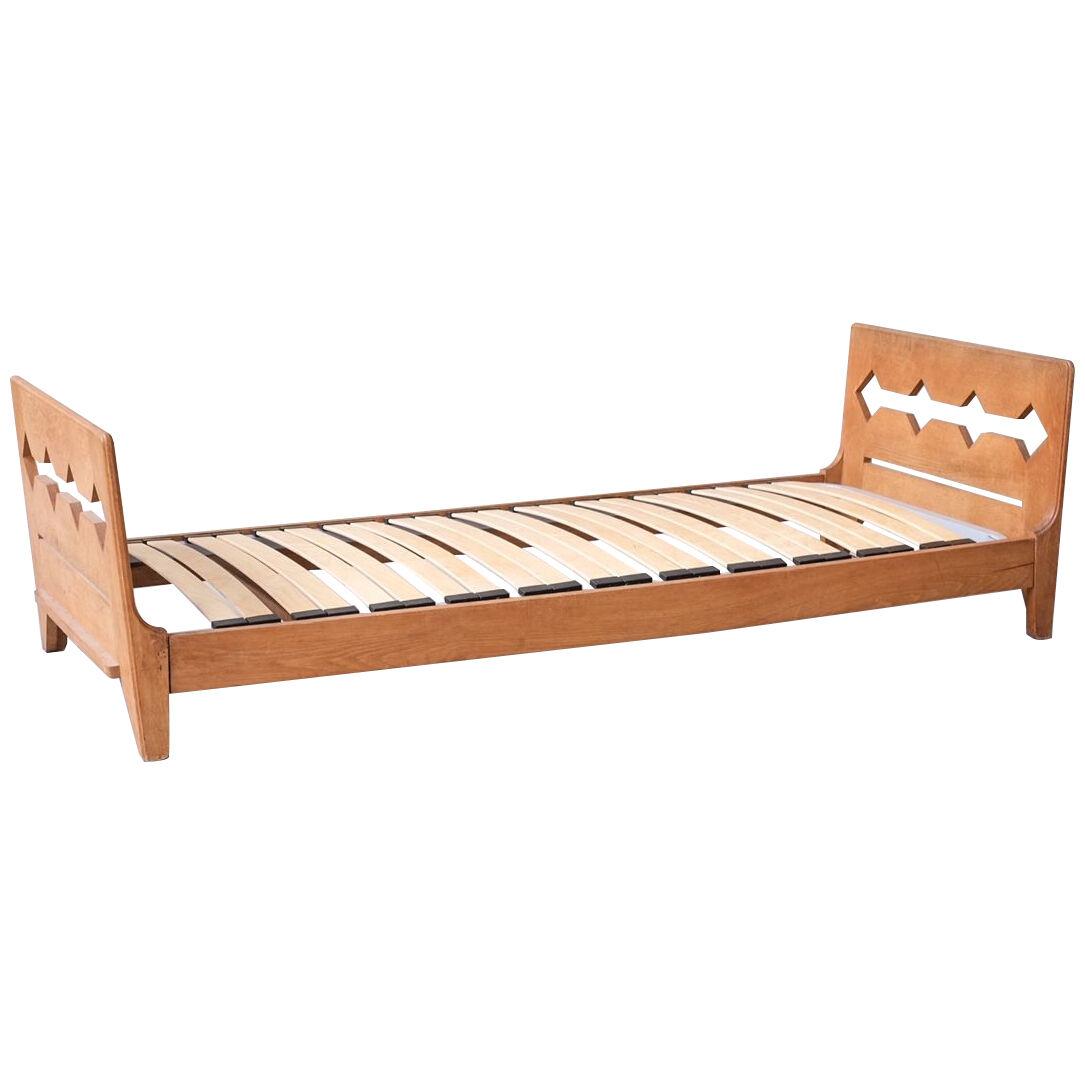 Guillerme et Chambron Oak Mid-Century French Day Bed