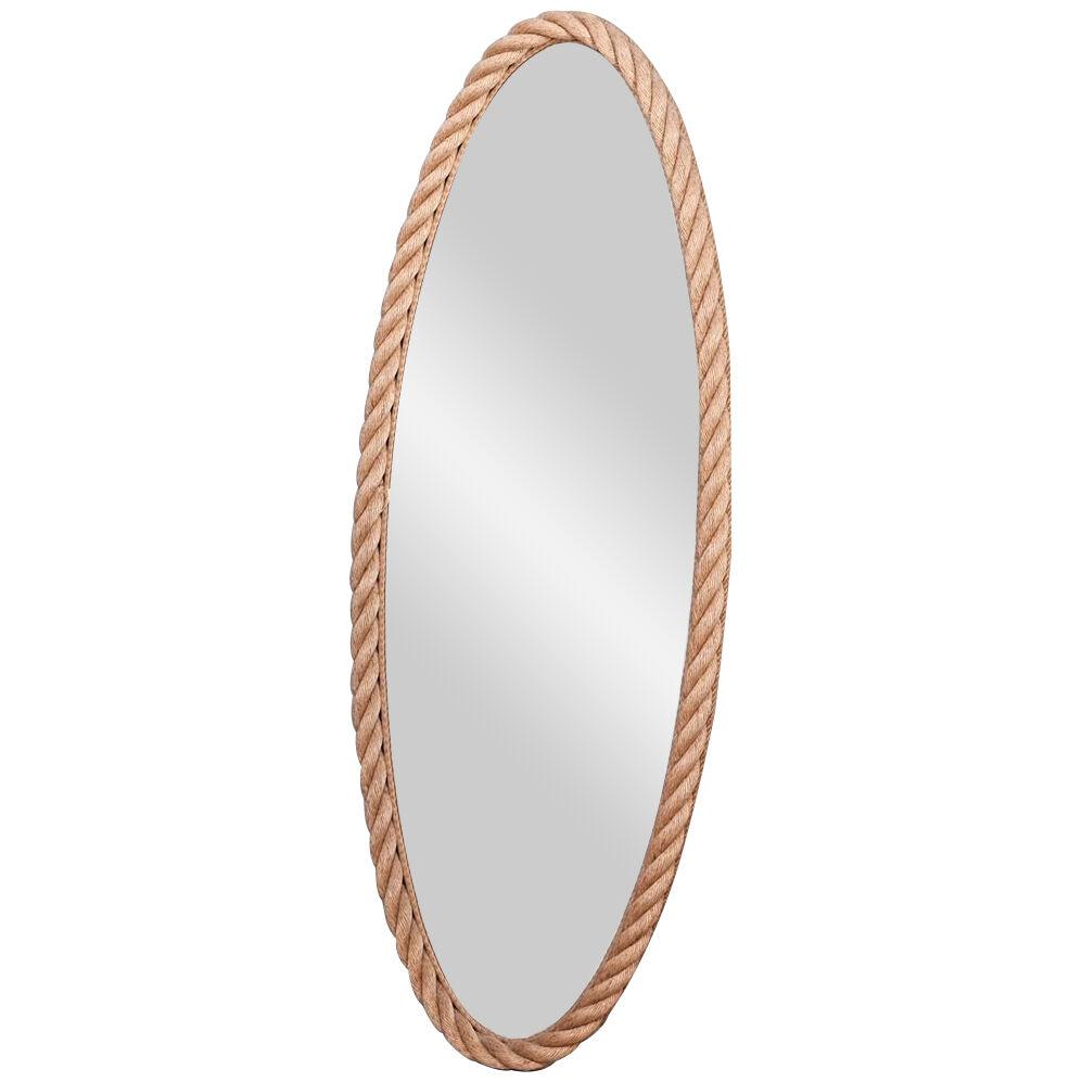 Audoux-Minet French Mid-Century Rope XL Oval Mirror