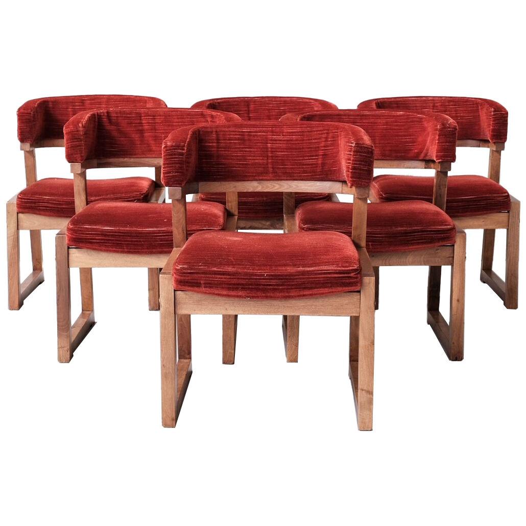 Set of Six Juan Gamboa Spanish Mid-Century Dining Chairs
