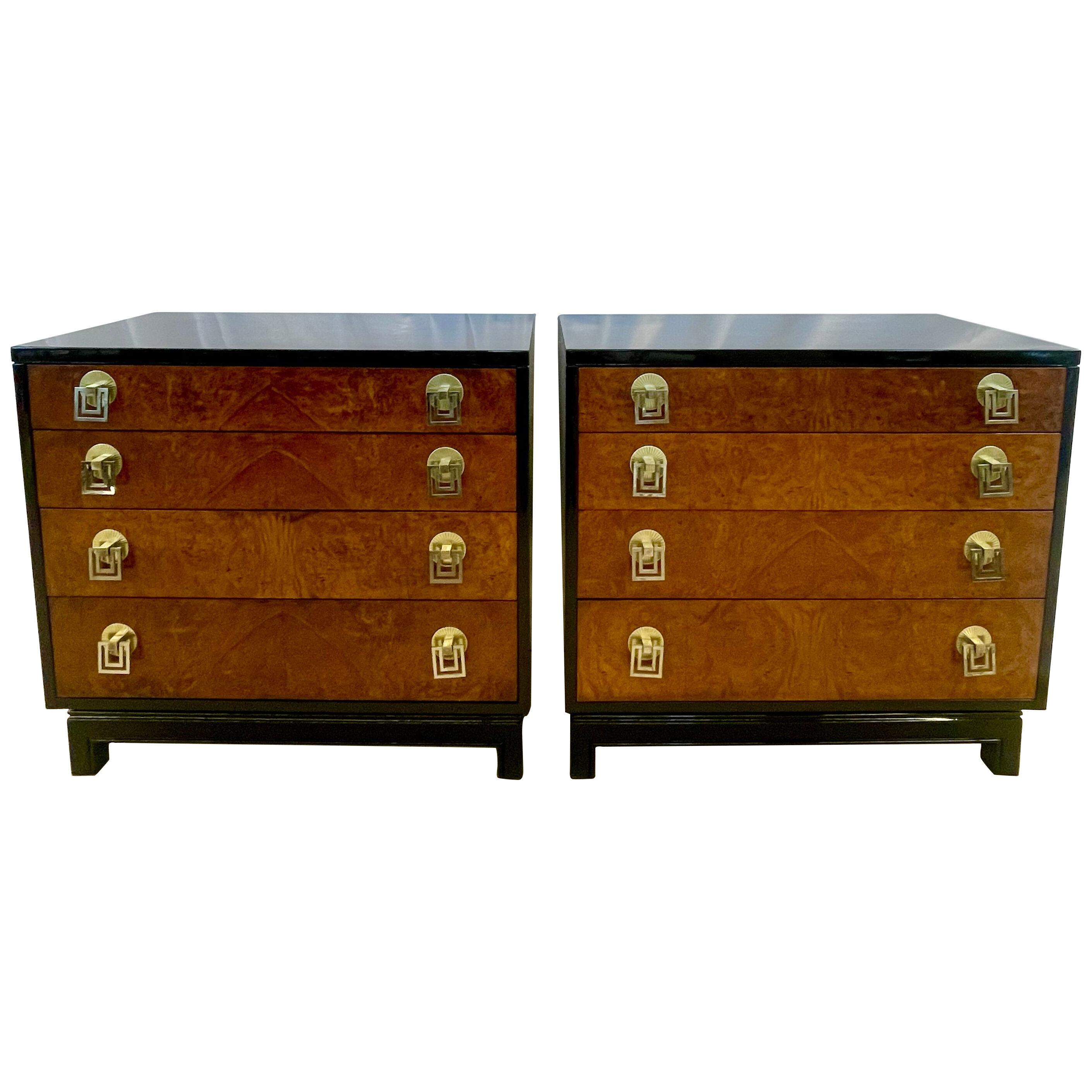 Pair of Mid-Century Modern Commodes, Chests by Renzo Rutili for John Stuart