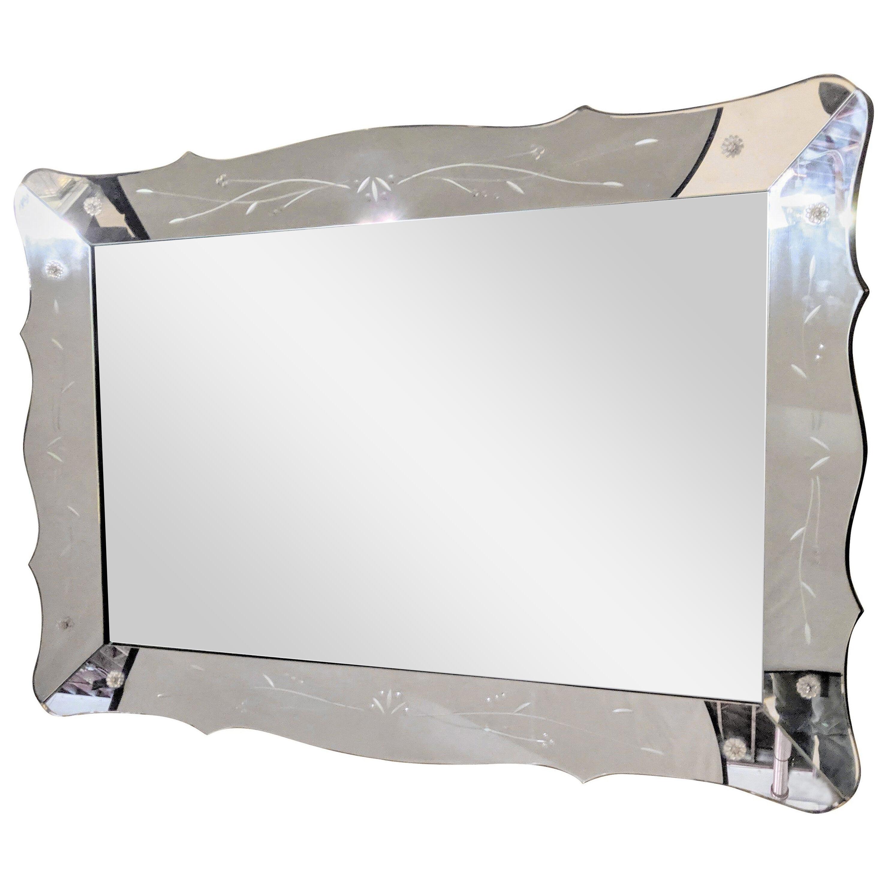 Art Deco Styled over the Mantle or Wall Mirror, Shadowbox Frame