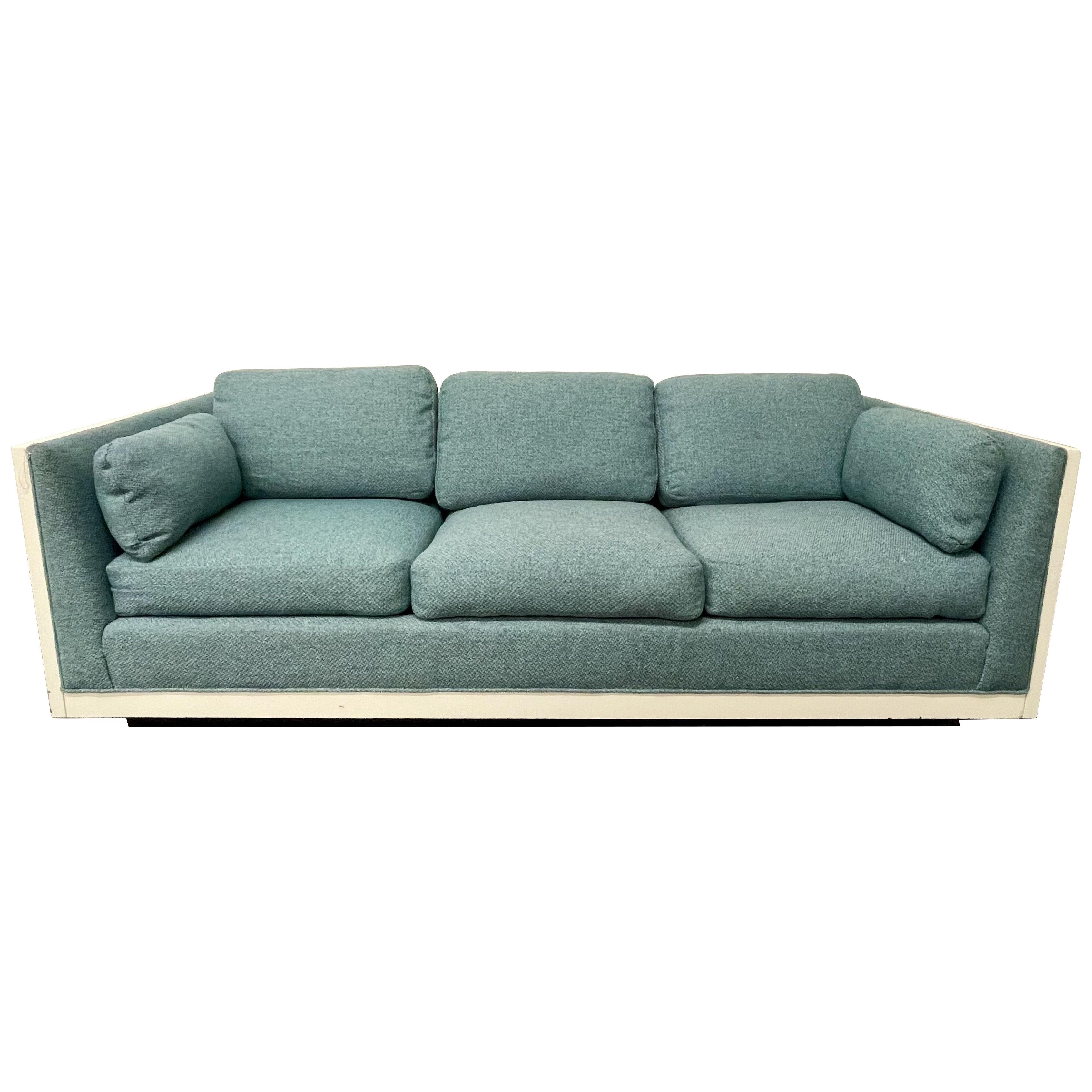 Milo Baughman Sofa, Couch, White Lacquered, Mid Century Modern