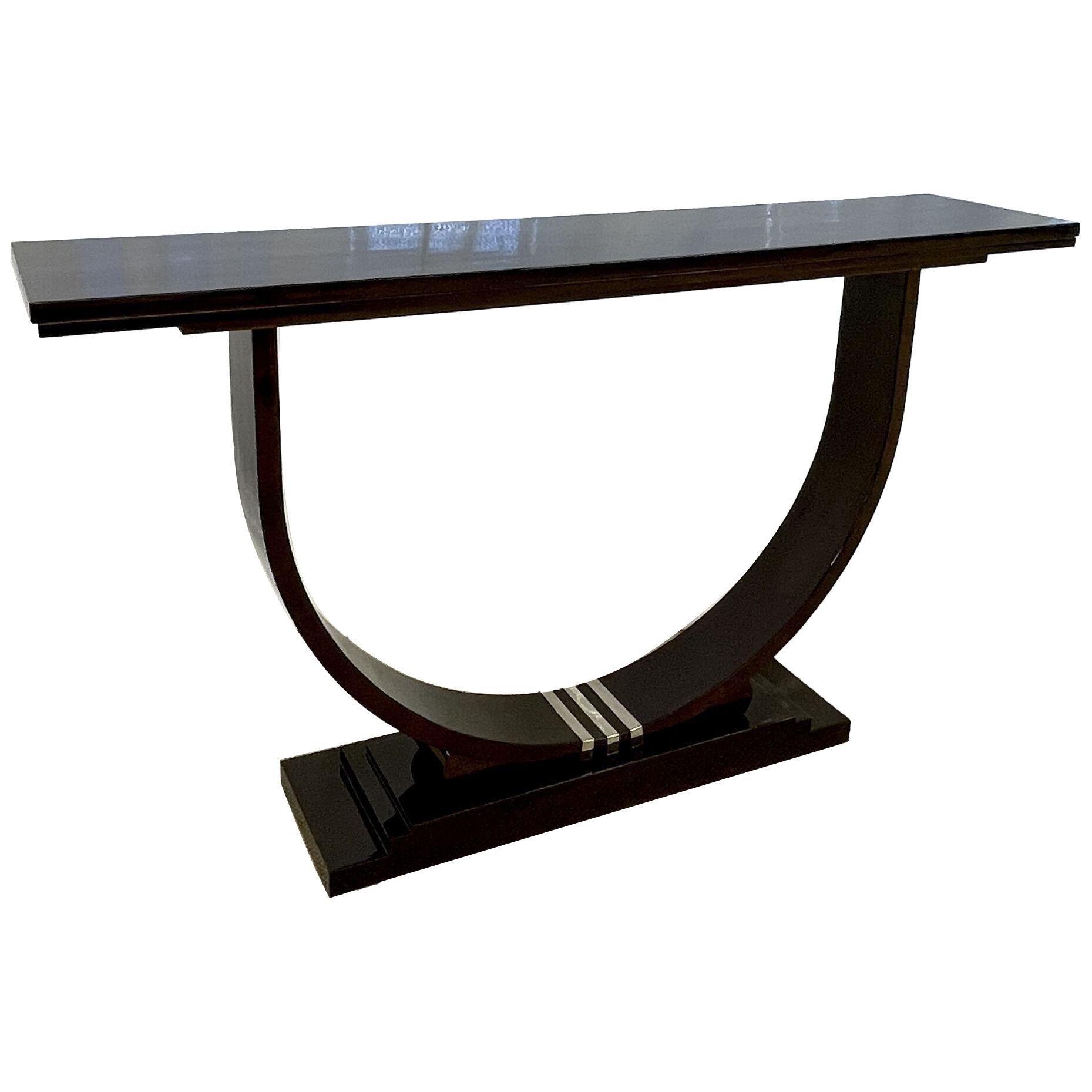 Art Deco Style Macassar Inlaid Console Table