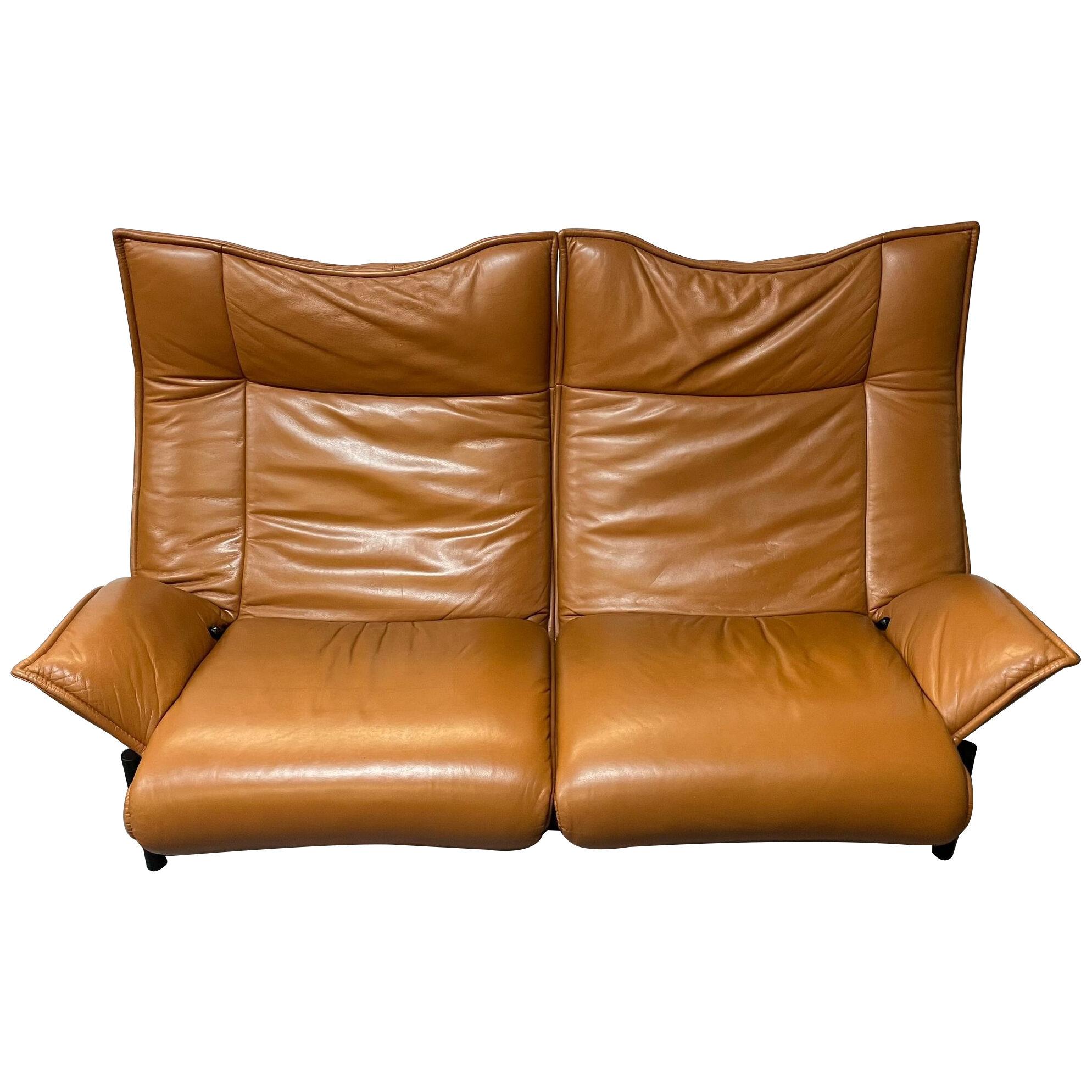 Vico Magistretti for Cassina Veranda Sofa, Two-Seater, Leather, Italian Modern