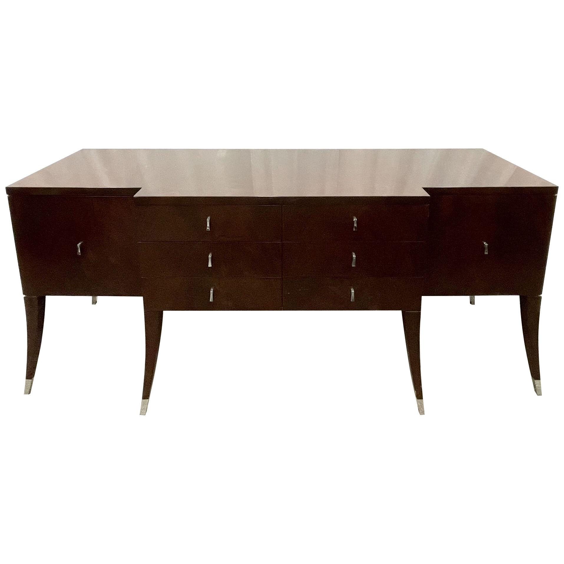 A Flame Mahogany Sideboard, Buffet or Credenza by Decca for Bolier