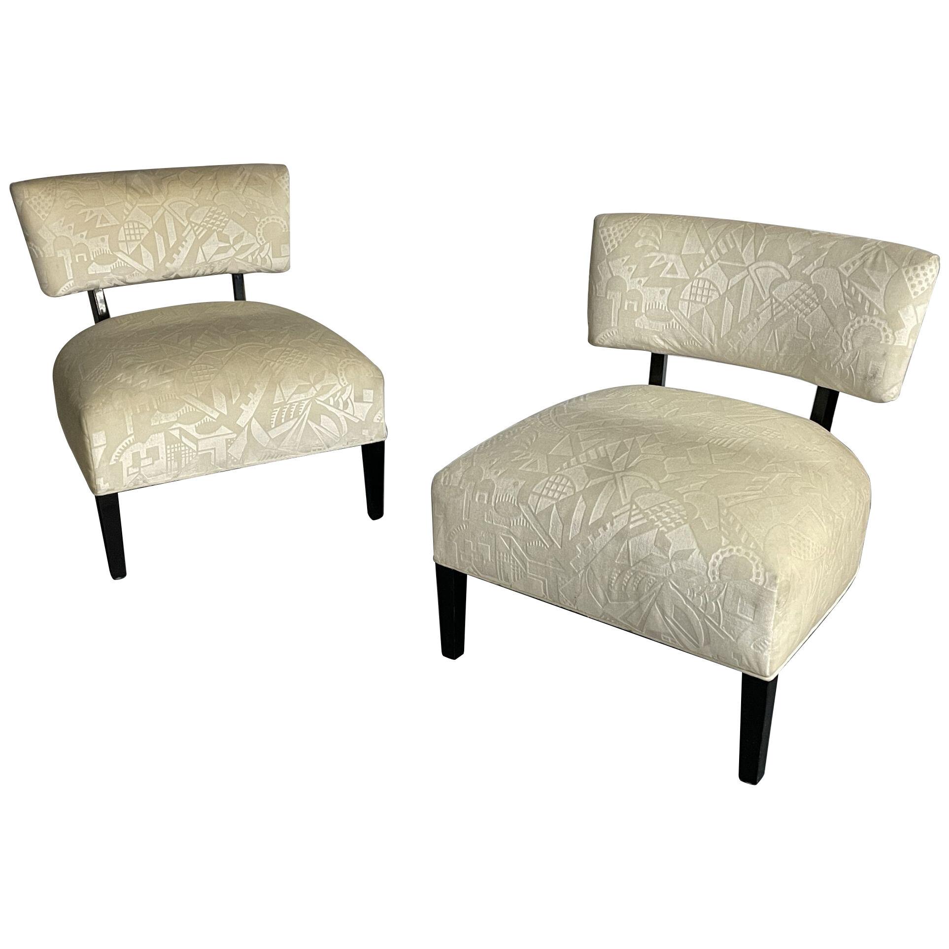 Pair Mid-Century Modern Organic Form Harvey Probber Style Lounge / Slipper Chair