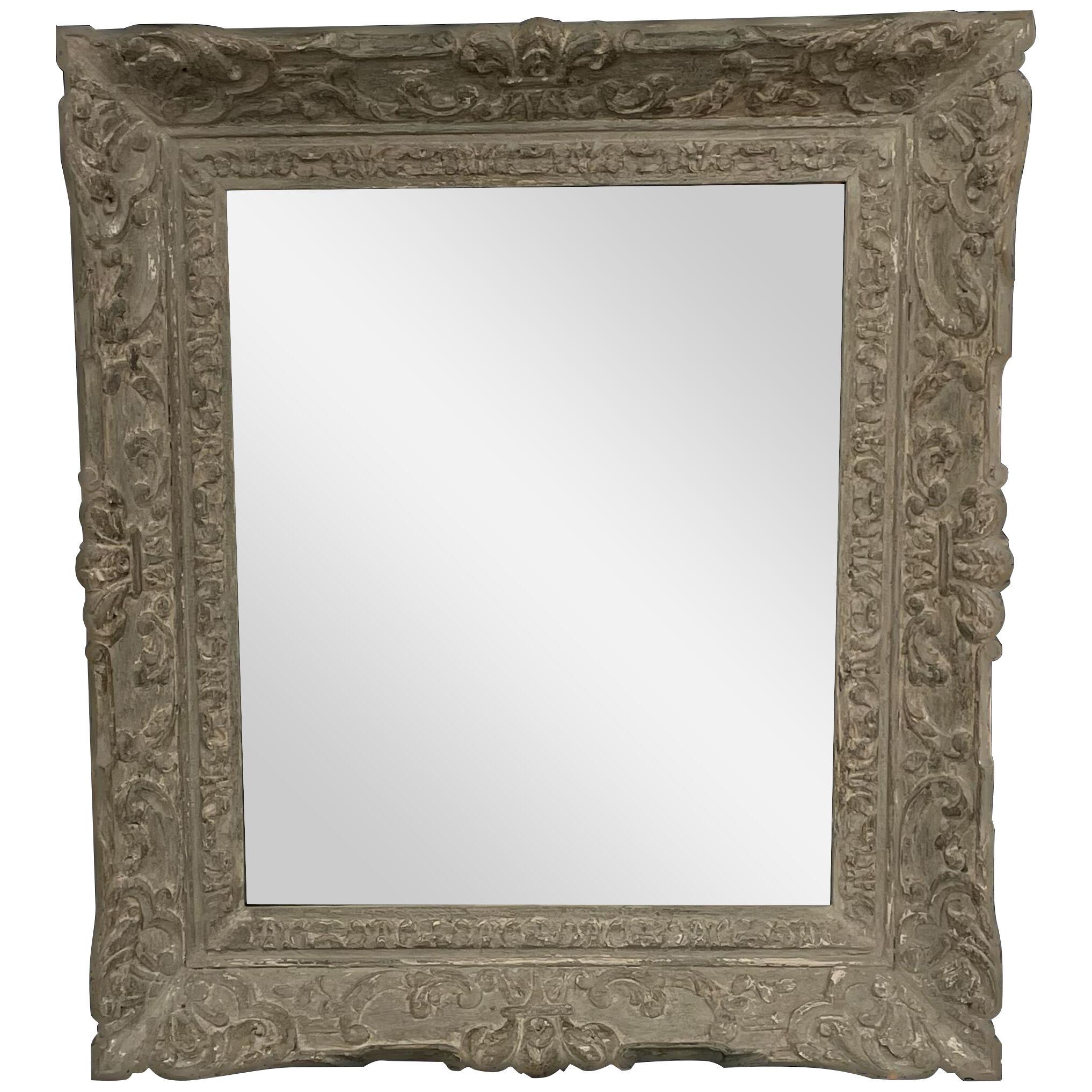 Early Gustavian Wall Mirror, Diminutive, Carved