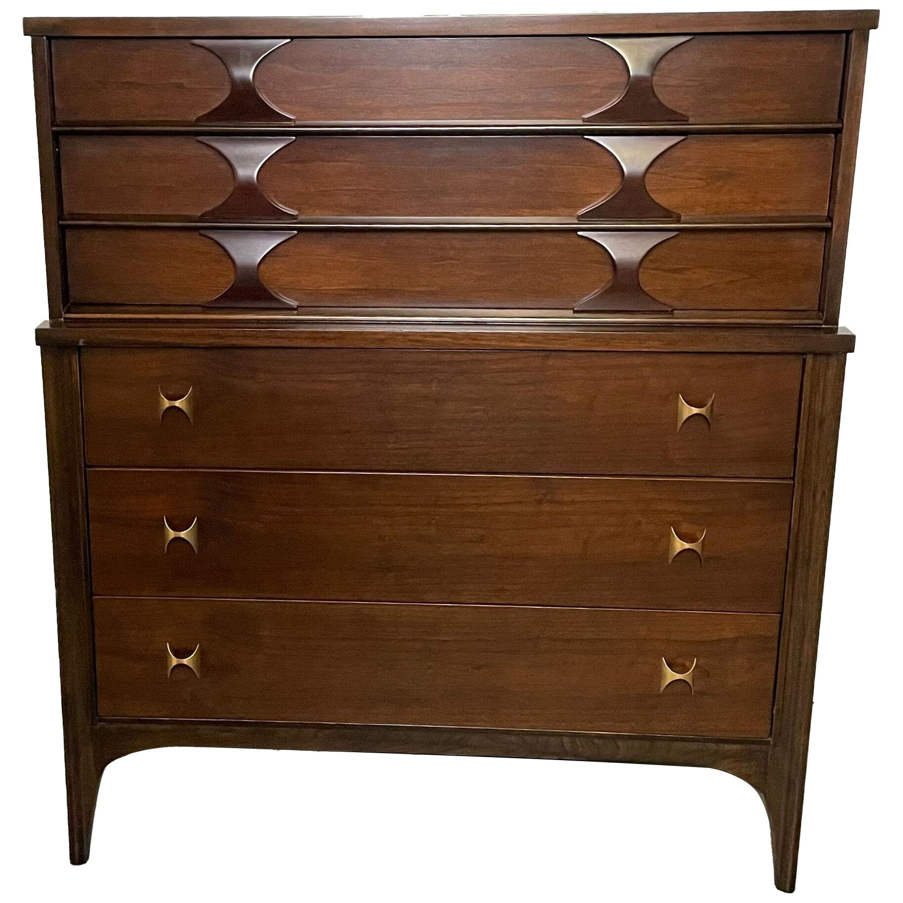 A Mid Century Modern Chest, Dresser, Kent Coffey, Fully Refinished.