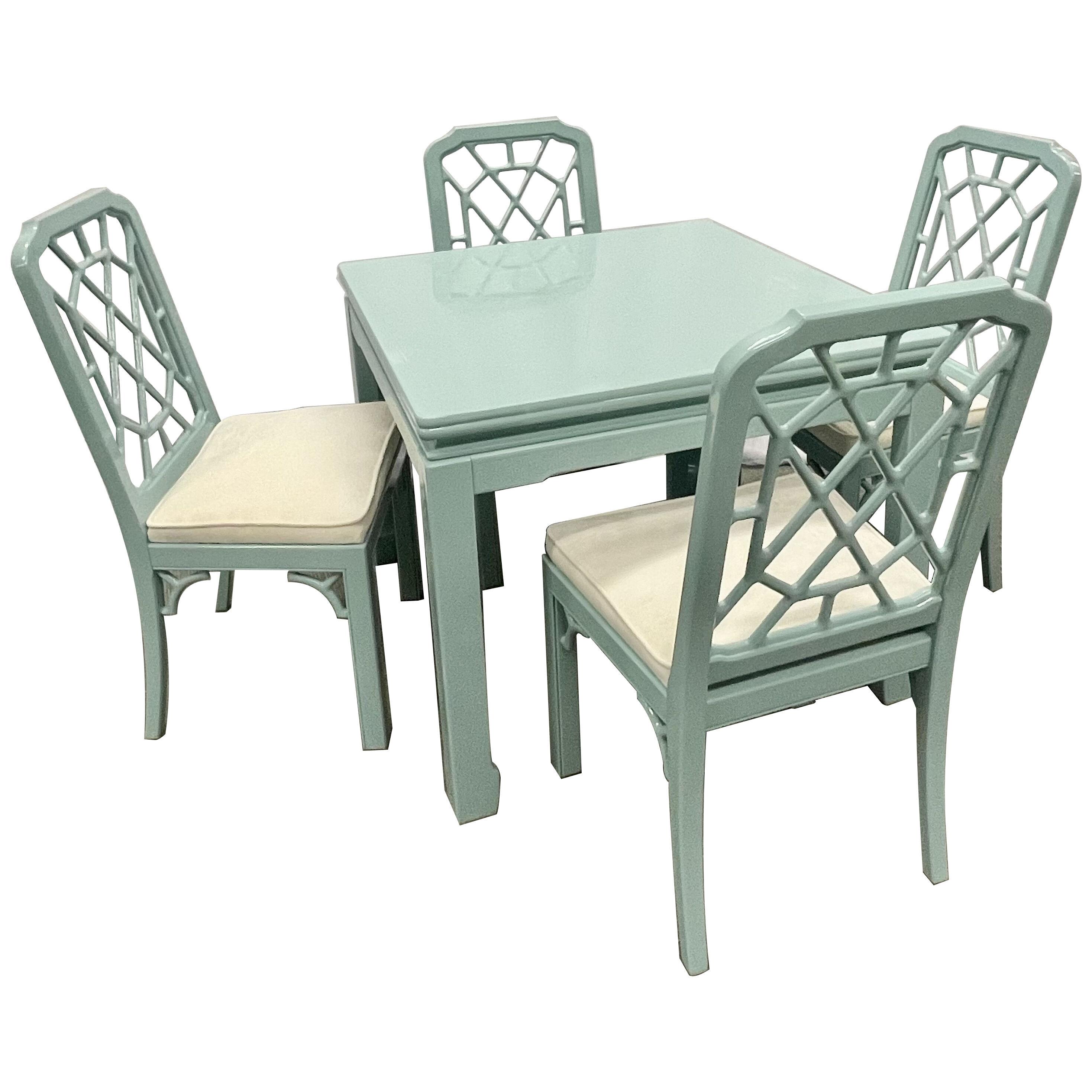 John Widdicomb Game, Dining, Card Table and Chairs Set, Mid Century Modern,