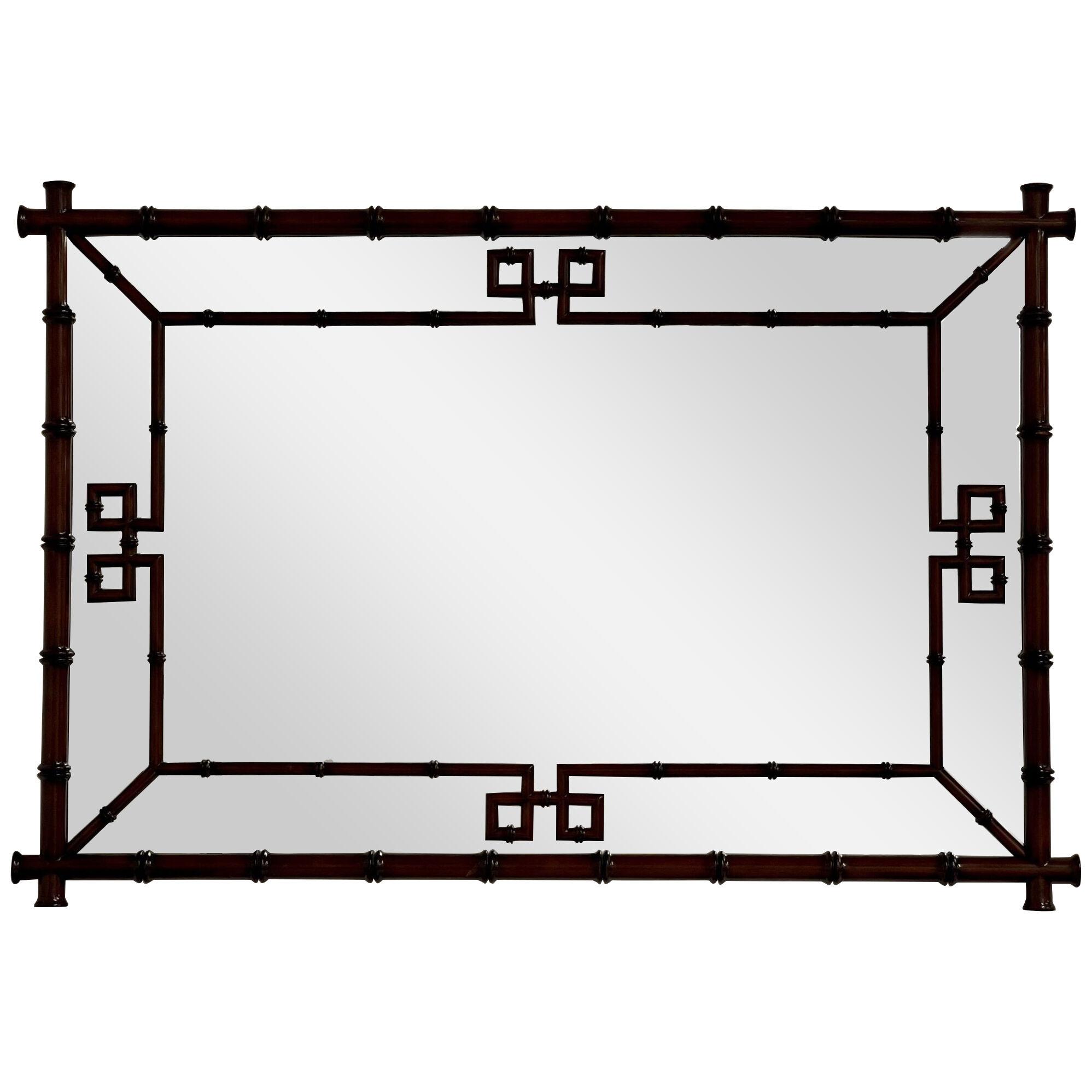Faux Bamboo Metal Wall, Console Mirror, Can Hang Either Way