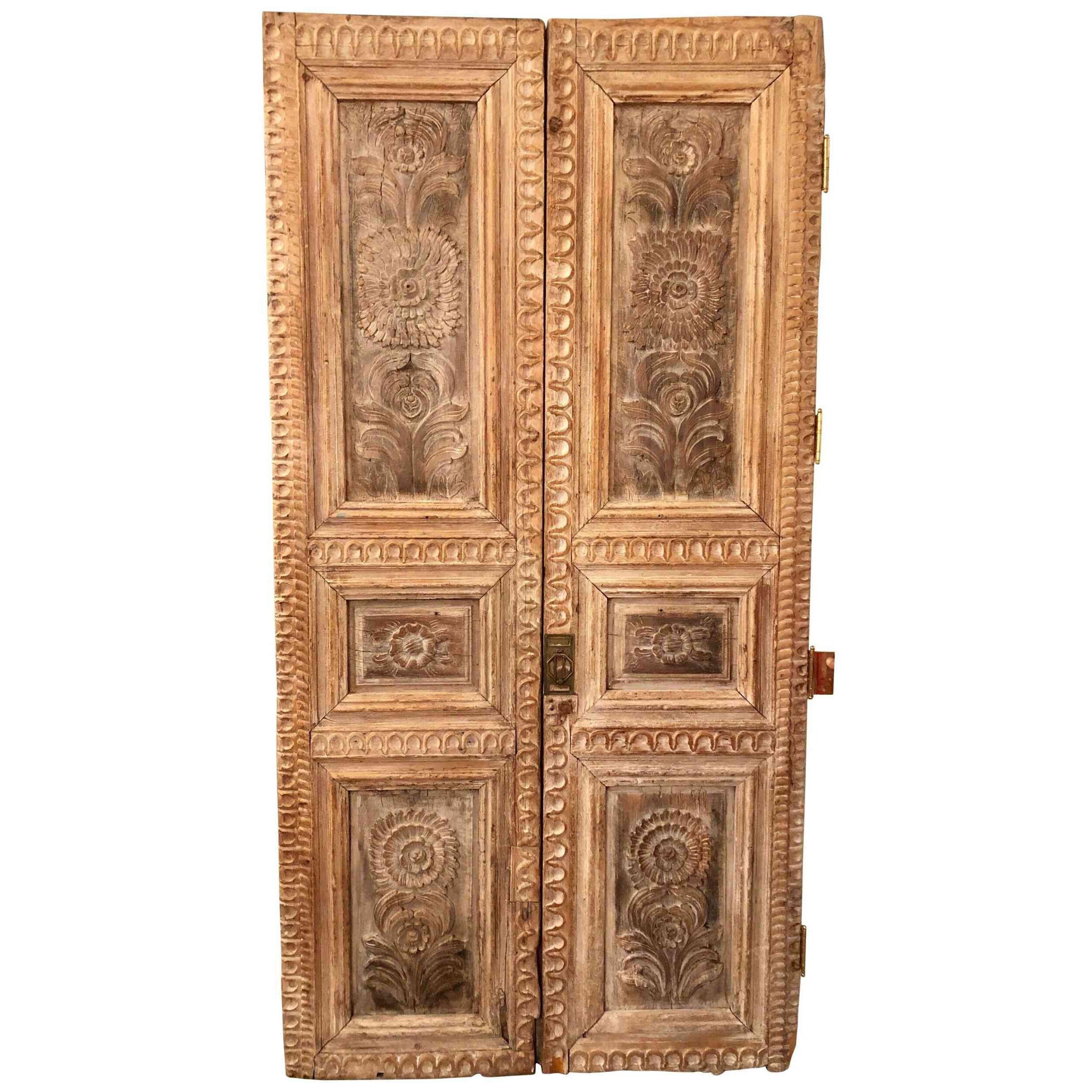 Pair of 19th Century Monumental Folk Art Doorways Mounted as Room Divider