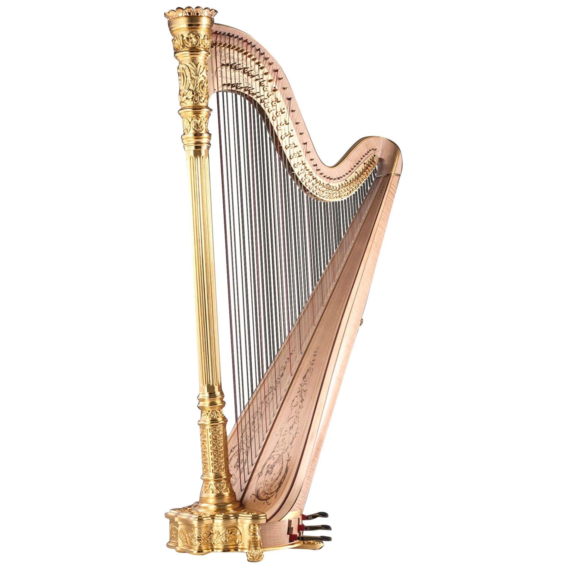 1915 Premium Style 23 Gold Lyon and Healy Concert Grand Harp