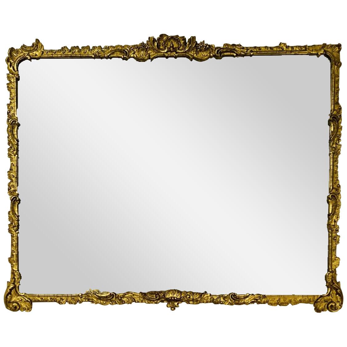 Giltwood Gesso Wall or Console Mirrors, Beveled Mirror, Circa 1930s