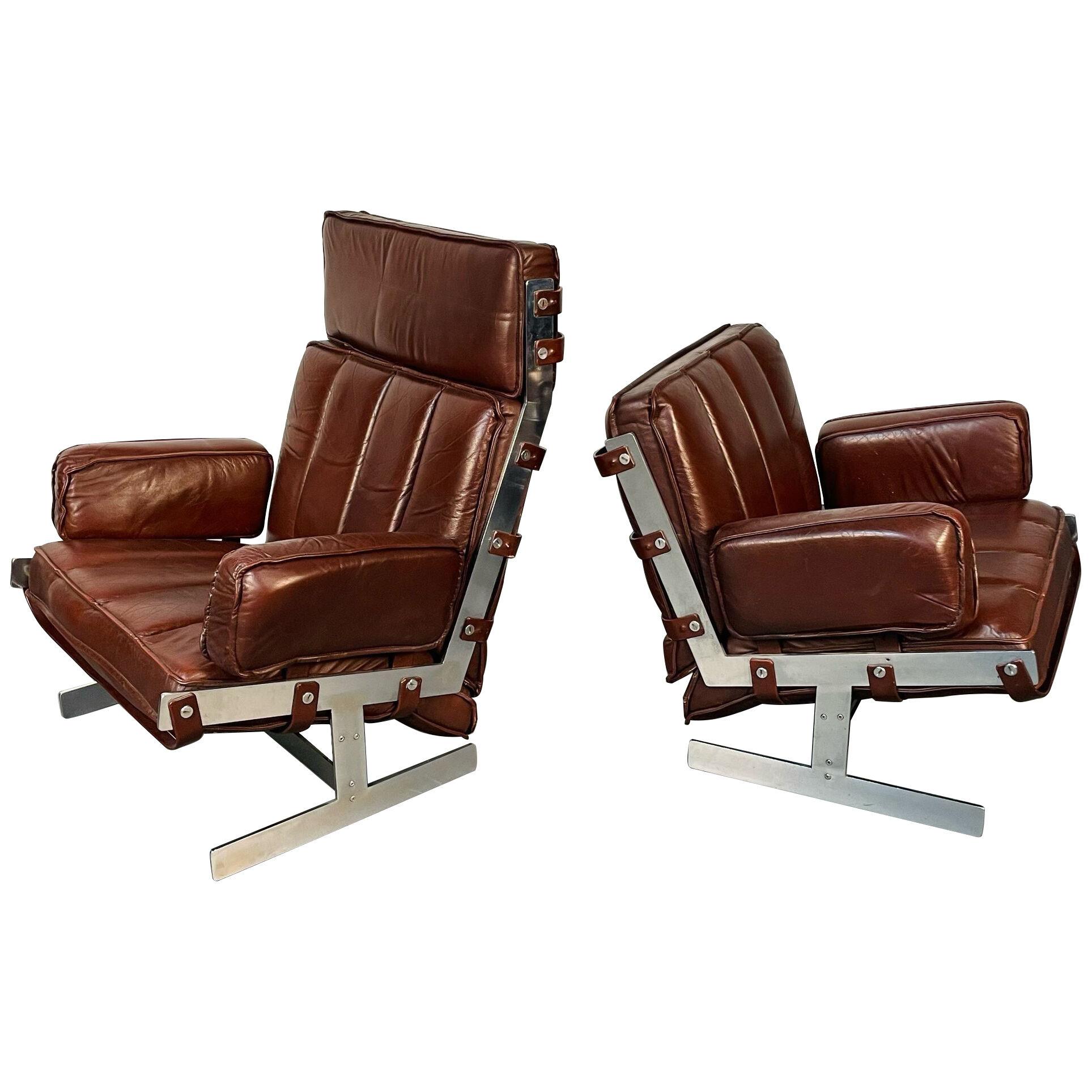 Pair of Swedish Mid-Century Modern Lounge / Club Chairs by Arne Norell, 1960s