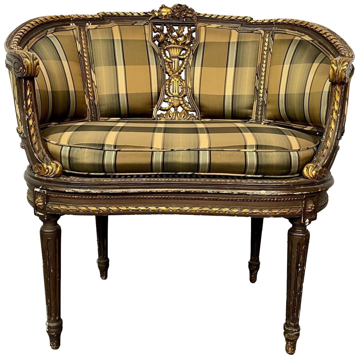 Louis XVI Chair Signed Guillaume Grohe, Gilt, 19th Century