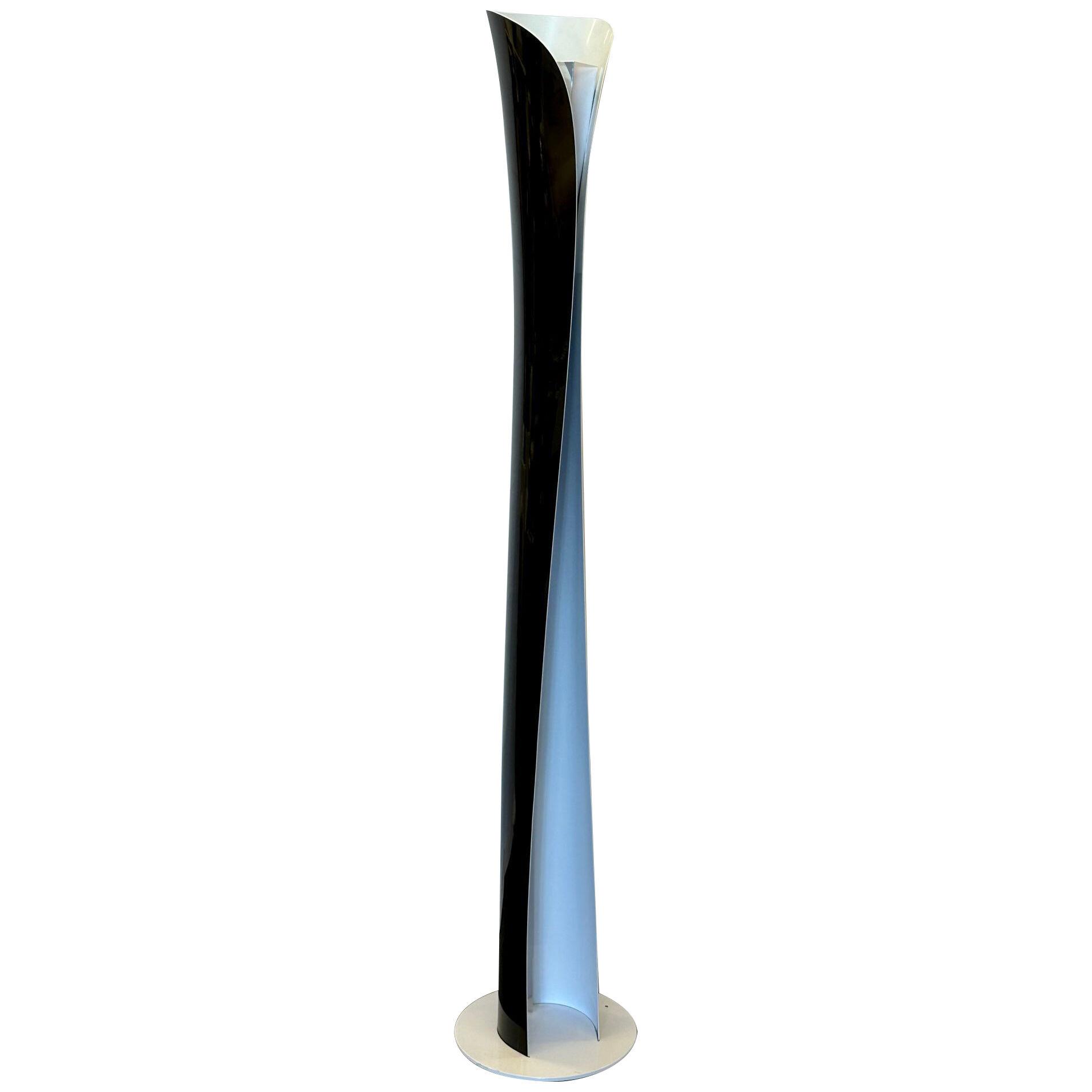 Vintage Mid-Century Modern Italian Lacquered Floor Lamp, Artemide, Labeled Italy