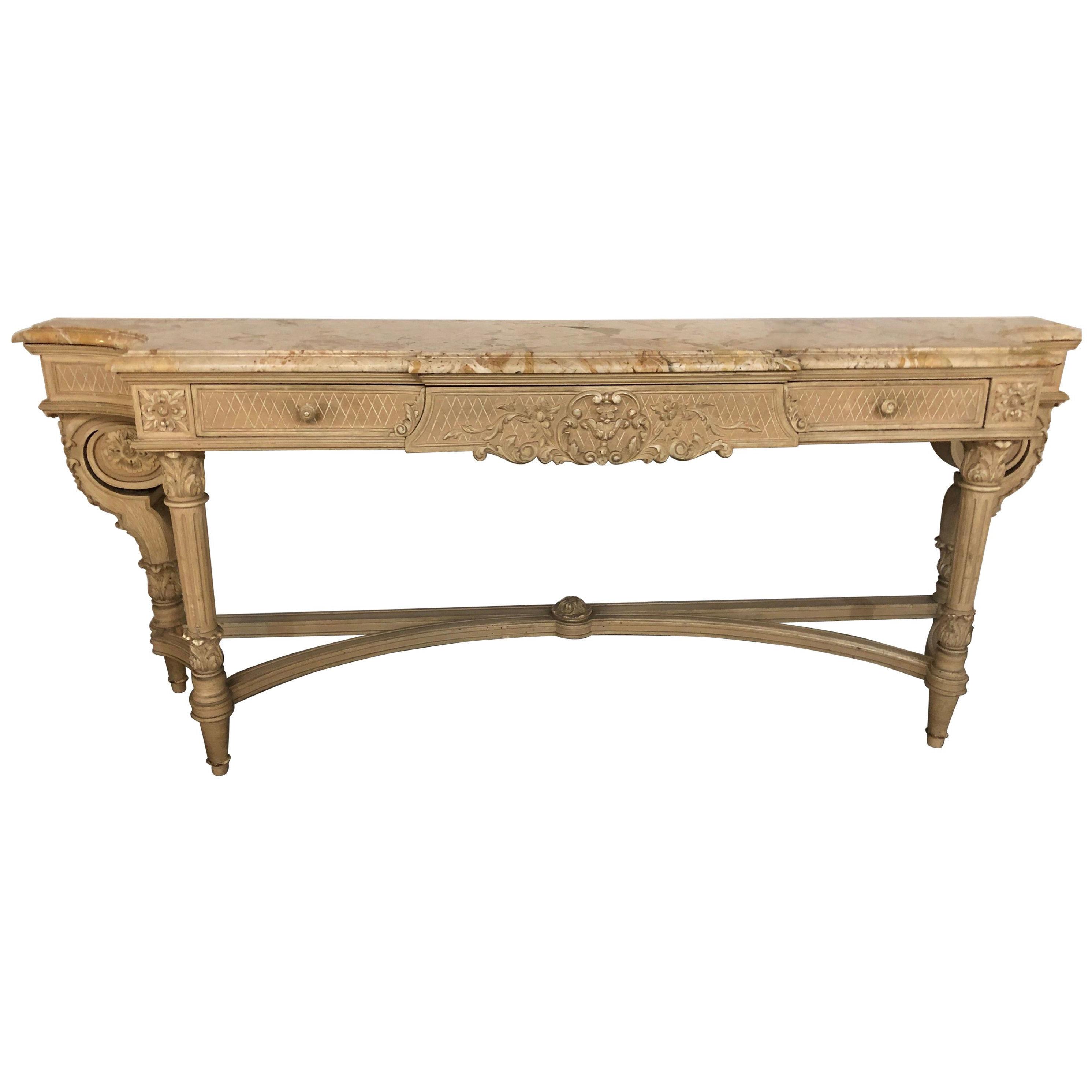 Antique Louis XVI Style Maison Jansen Marble-Top Sideboard or Console Table