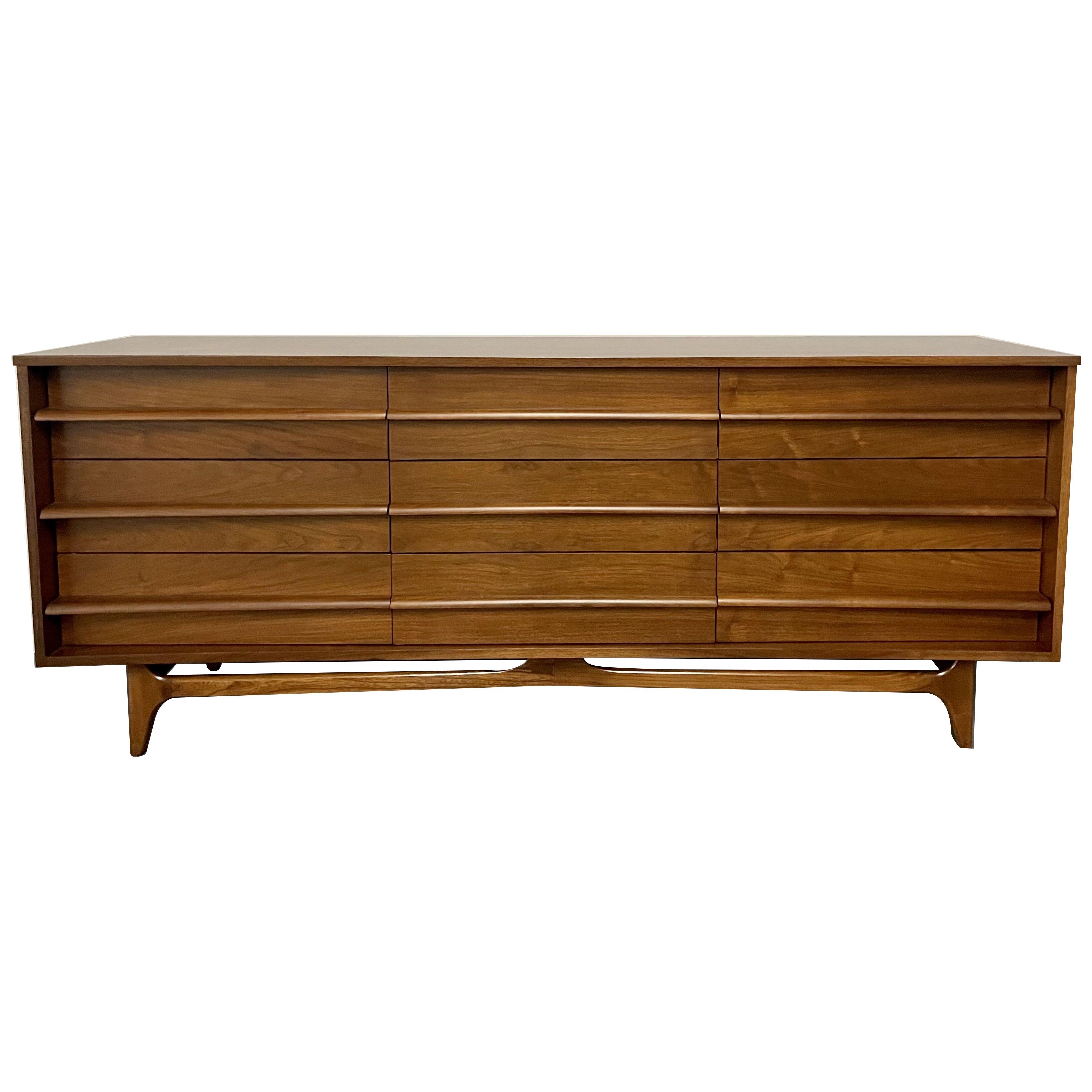 Mid-Century Modern Dresser, Sideboard, Edmund Spence, Walnut, American